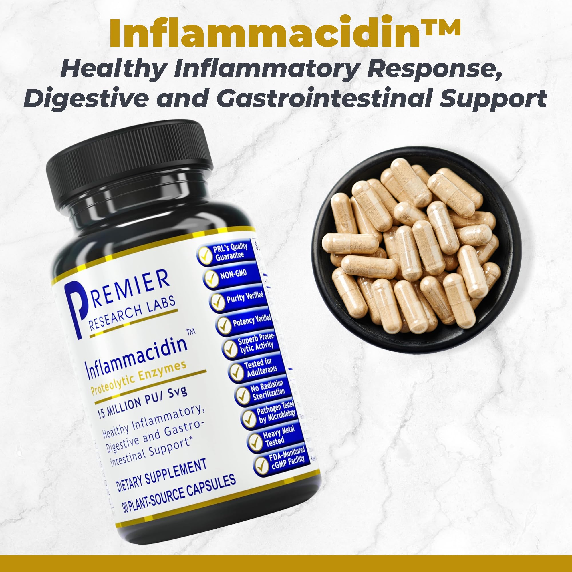 Premier Research Labs Inflammacidin - Digestive Enzymes, Papain from Papaya, and Bromelain Enzymes for Digestion, Plant Enzymes for Women & Men, Vegan Friendly - 90 Vegetarian Capsules Premier Research Labs buy supplements canada