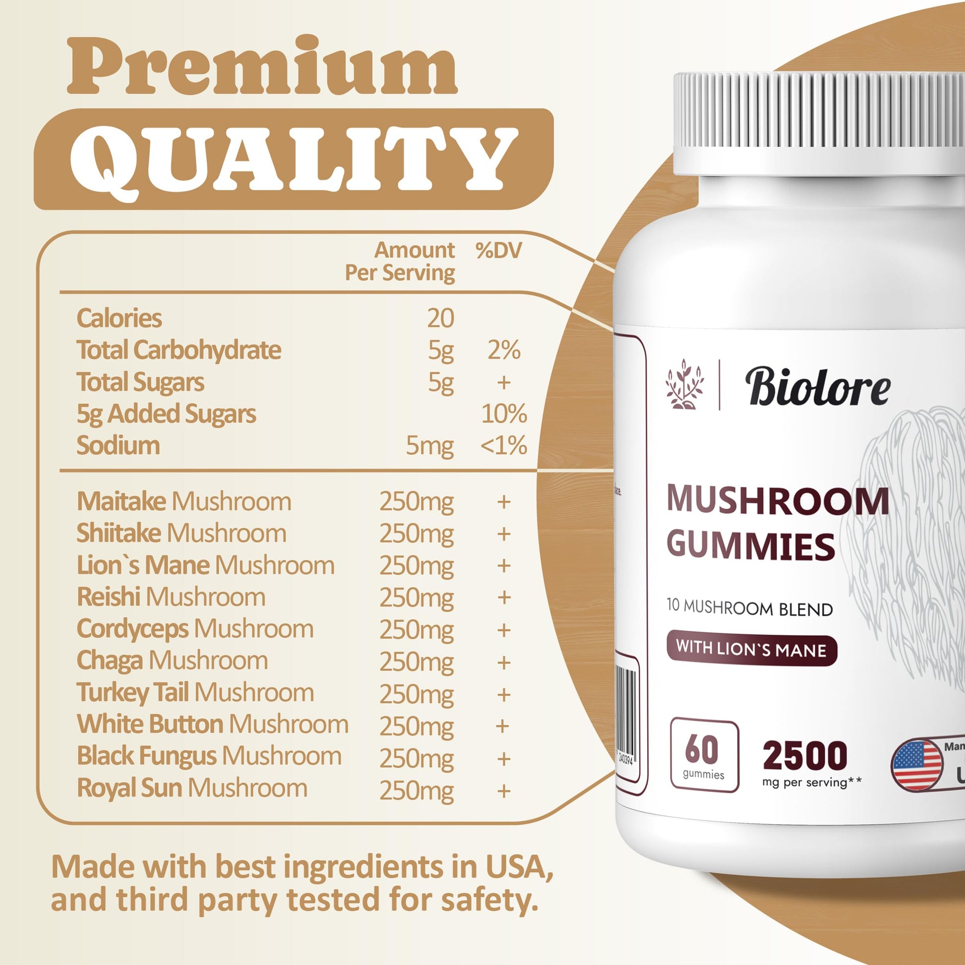 Biolore Mushroom Complex Gummies: 10 Powerful Mushrooms with Chaga, Lions Mane Biolore buy supplements canada