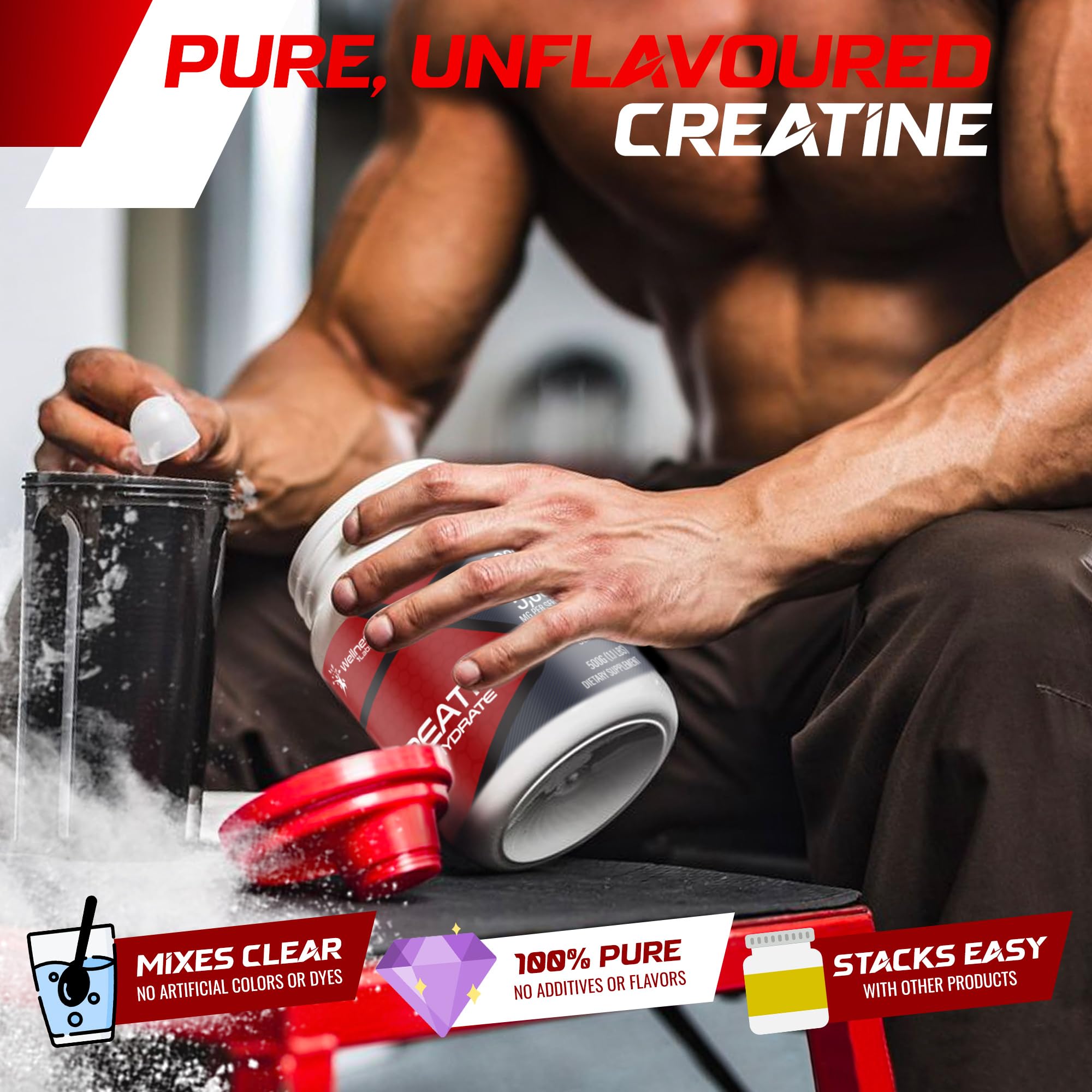 Creatine Monohydrate Powder - 5000mg Micronized for Muscle Growth, Enhanced WELLNESS LABSRX buy supplements canada