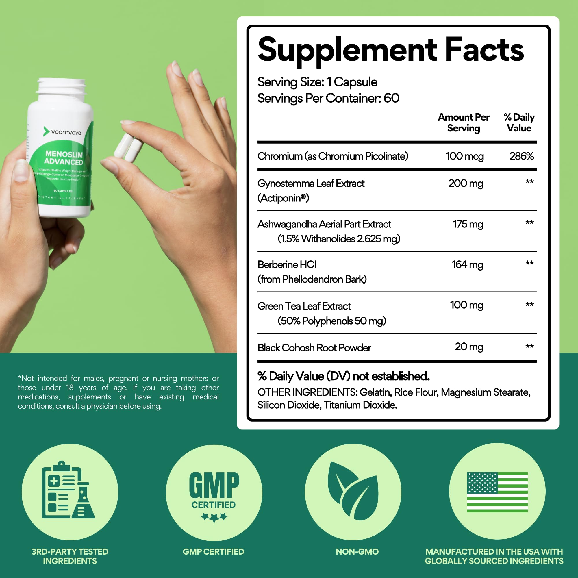 VoomVaya MenoSlim Advanced Menopause Weight Loss for Women – Menopause & Perimenopause Supplement for Women – Supports Healthy Metabolism & Overall Wellness – 60 Capsules VoomVaya buy supplements canada