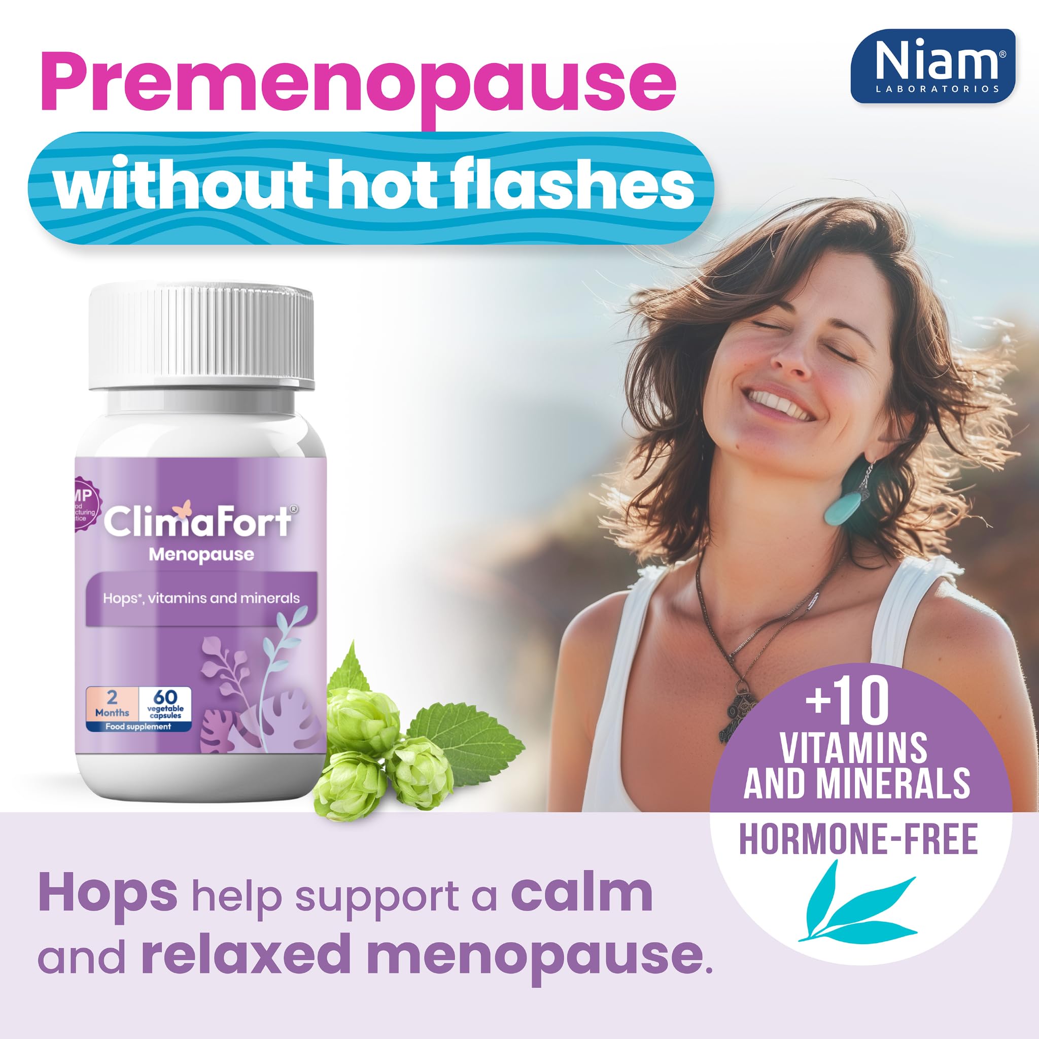 Climafort 60 Day Supply | Menopause Relief Pills | Natural Relief for Hot Flashes, Night Sweats, Mood Swings & Hormone Balance | Hops, Vitamins, and Minerals | 1 Capsule Daily Climafort buy supplements canada