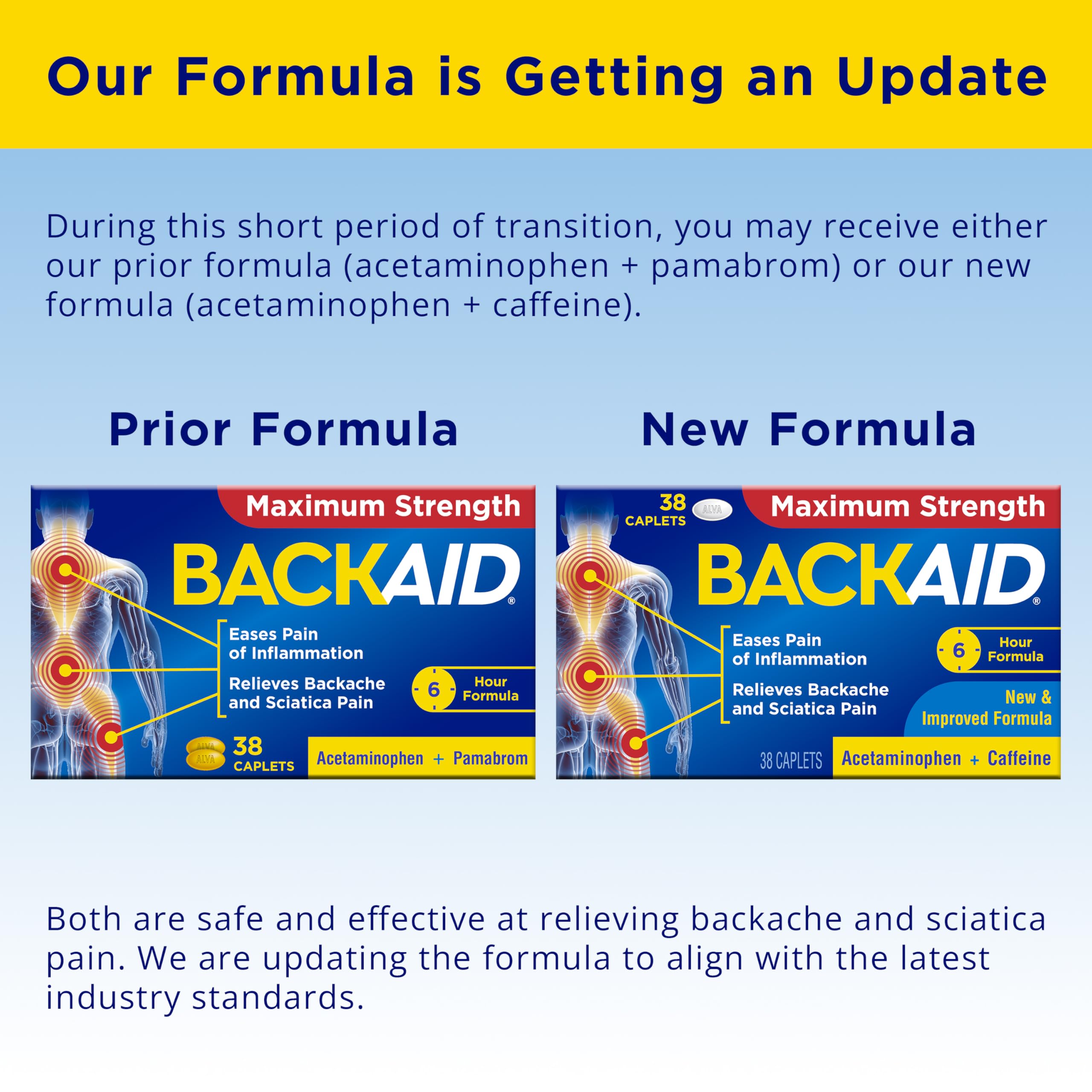 Backaid Maximum Strength Aspirin-Free Pain Relief from Backache, Sciatica and Leg Pain, Powerful Combination, Long-Lasting 6 Hour Formula, 38 Count Backaid buy supplements canada