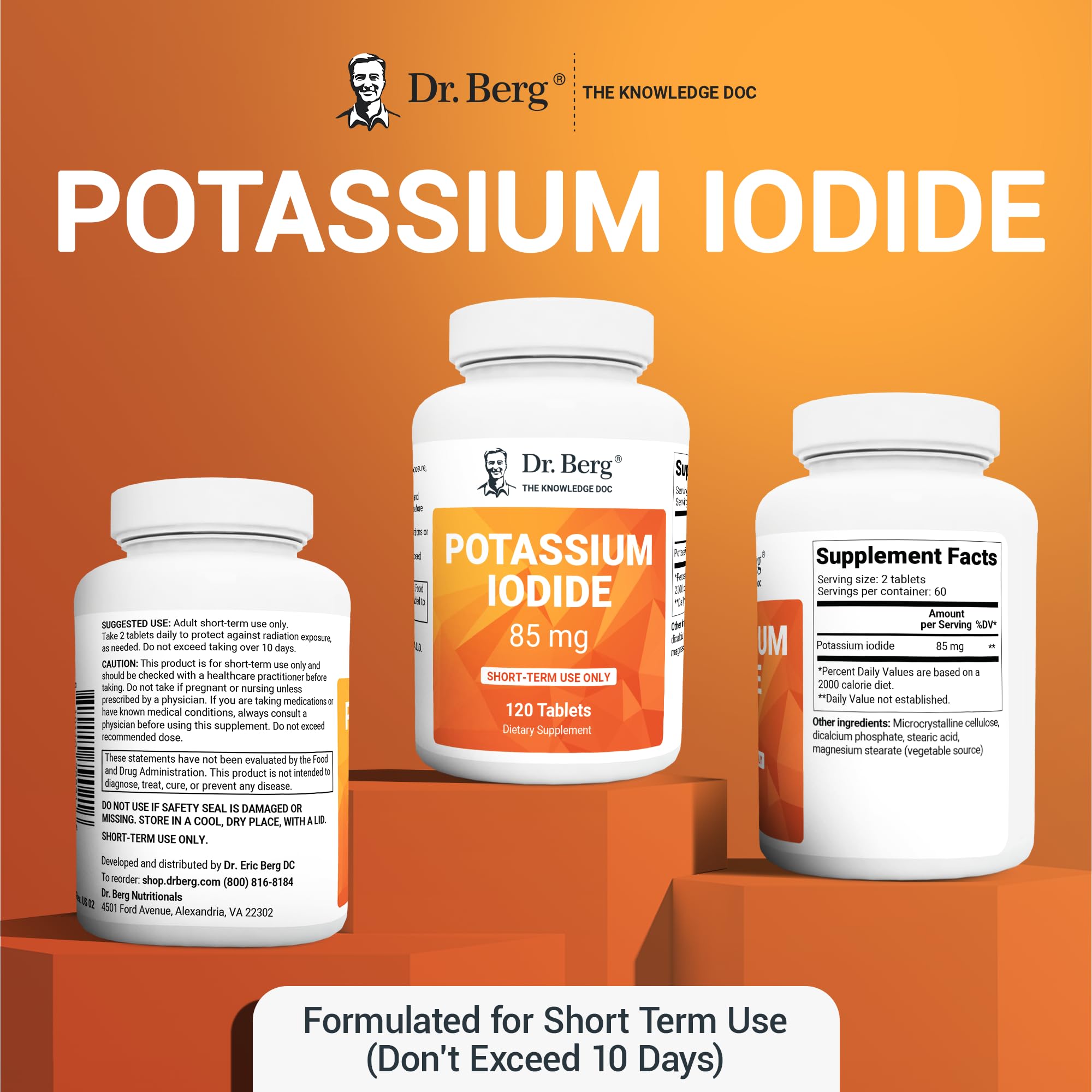 Dr. Berg's Incredible Potassium Iodide Tablets - Now 120 Tablets with a Smaller Easy Dr. Berg Nutritionals buy supplements canada