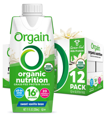 Orgain Organic Nutritional Protein Shake, Vanilla Bean - 16g Grass Fed Whey Protein Orgain buy supplements canada