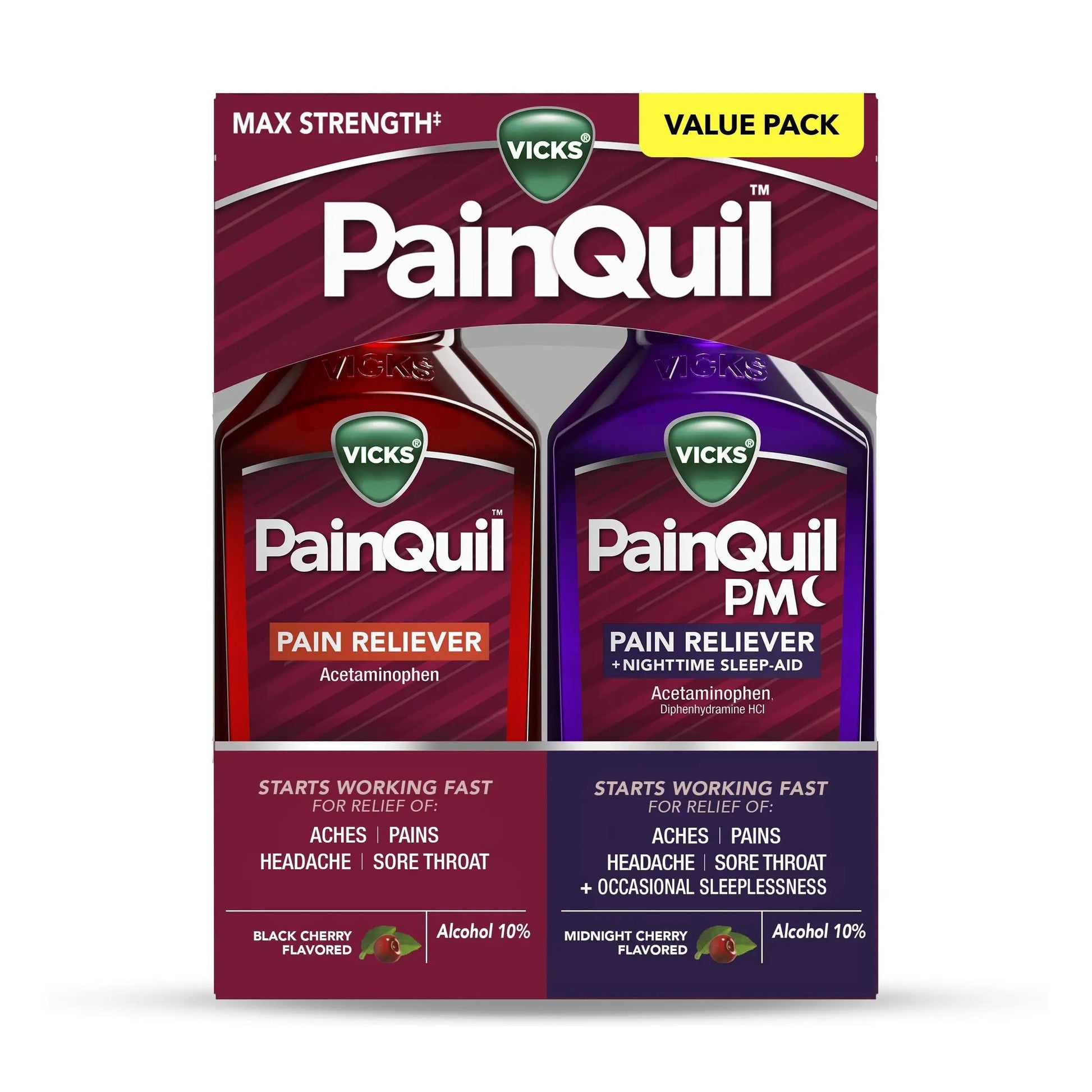 Vicks PainQuil & PainQuil PM Pain Relief Liquid, 1000mg Acetaminophen, 2x12 oz Vicks buy supplements canada