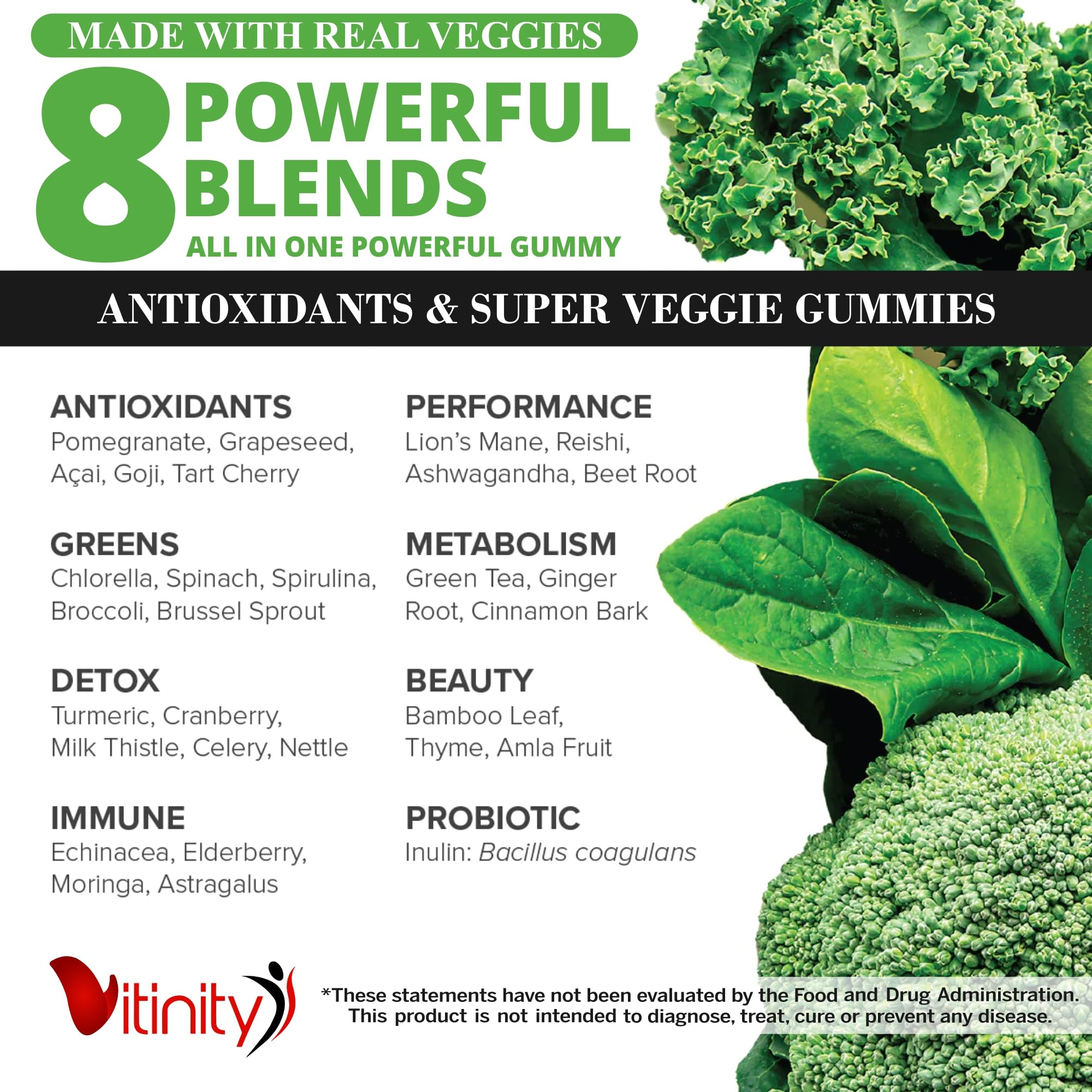 VITINITY Made with Real Fruit-Real Veggie Gummies-Superfood Vegetable Vitamin Sup VITINITY buy supplements canada