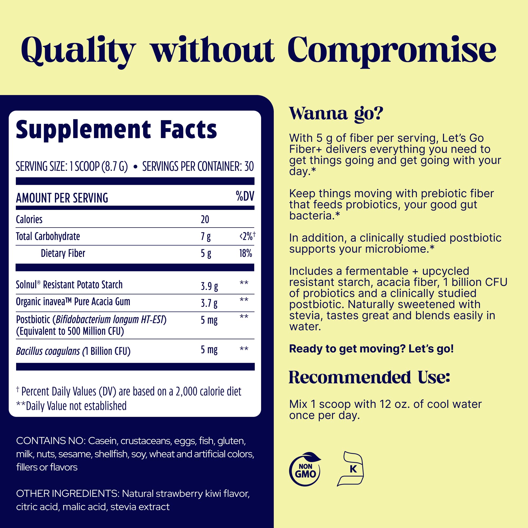 Enzymedica, Let’s Go Fiber+ Strawberry & Kiwi, Prebiotics & Probiotics, Postbiotic, Soluble Fiber for Gut Health, Regularity, Powder for Men & Women, Sugar-Free, 30 Servings Enzymedica buy supplements canada
