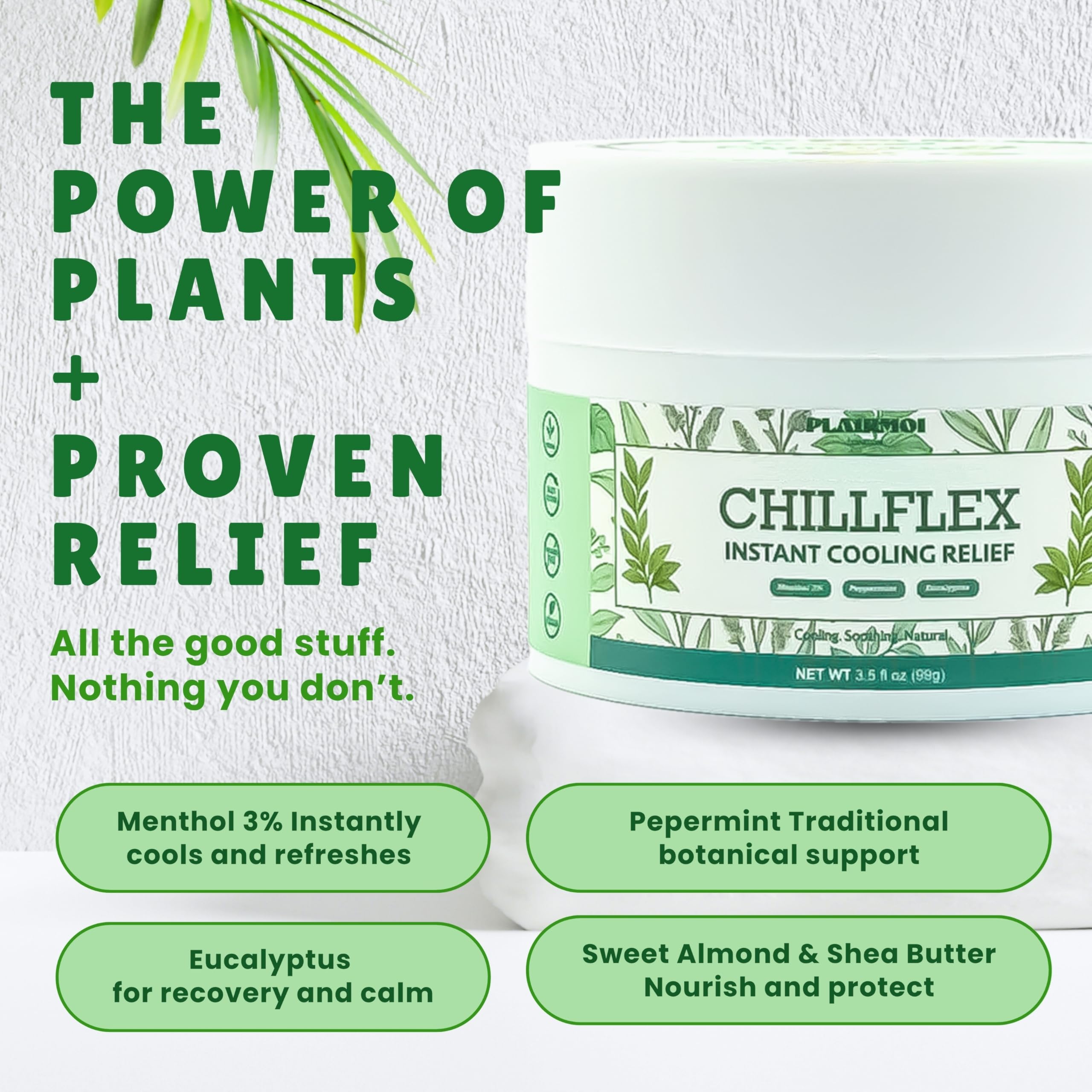PLAIRMOI CHILLFLEX Pain Relief Gel for Muscle Aches, Joint Pain, Discomfort & Inflammation – Fast Acting, Cooling, Non-Greasy with 3% Menthol & Eucalyptus – 3.5 oz, 1-Pack PLAIRMOI buy supplements canada