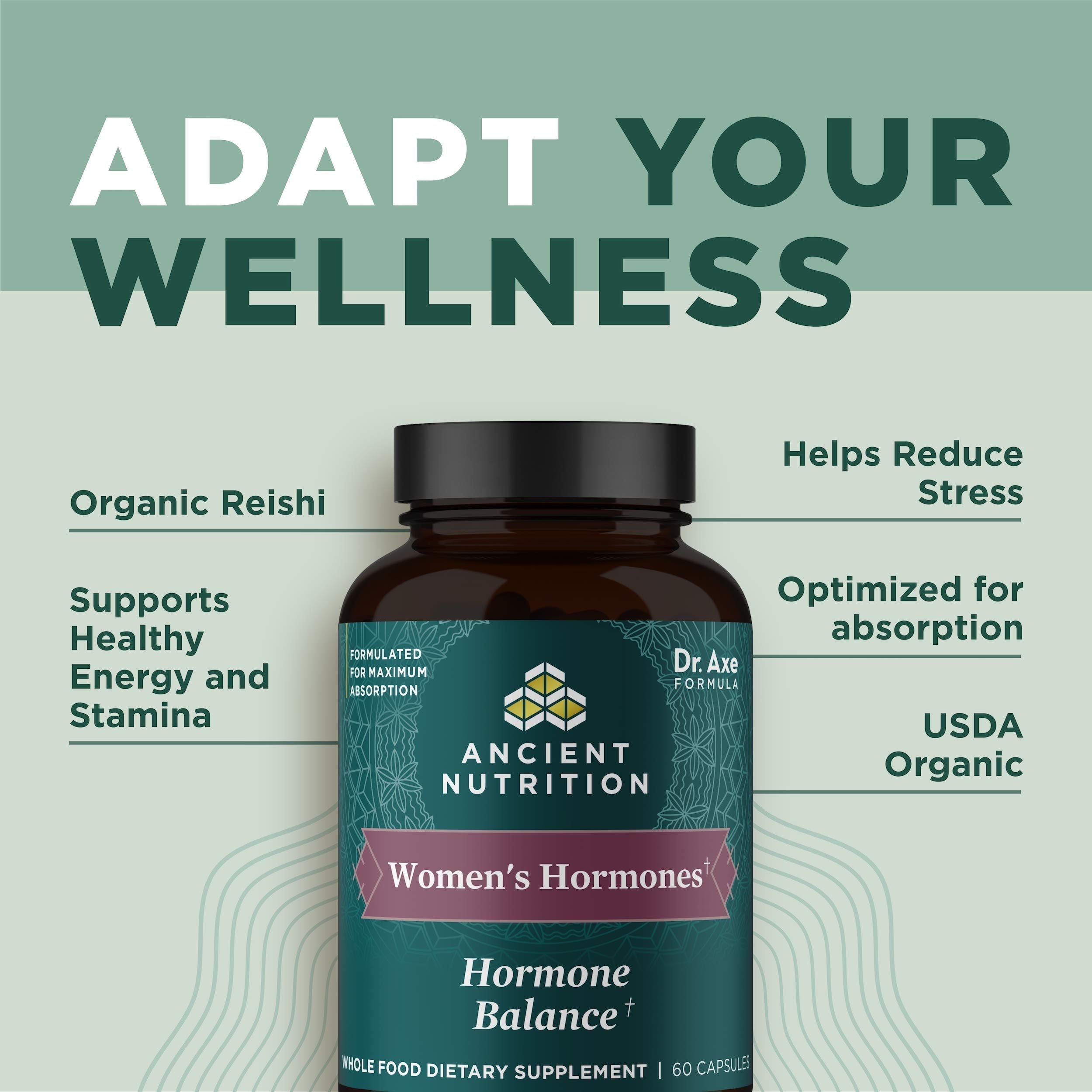 Ancient Nutrition Women's Hormones, Helps Reduce Stress, Supports Energy, Hormone Balance, Gluten Free, Paleo and Keto Friendly, 60 Capsules Ancient Nutrition buy supplements canada