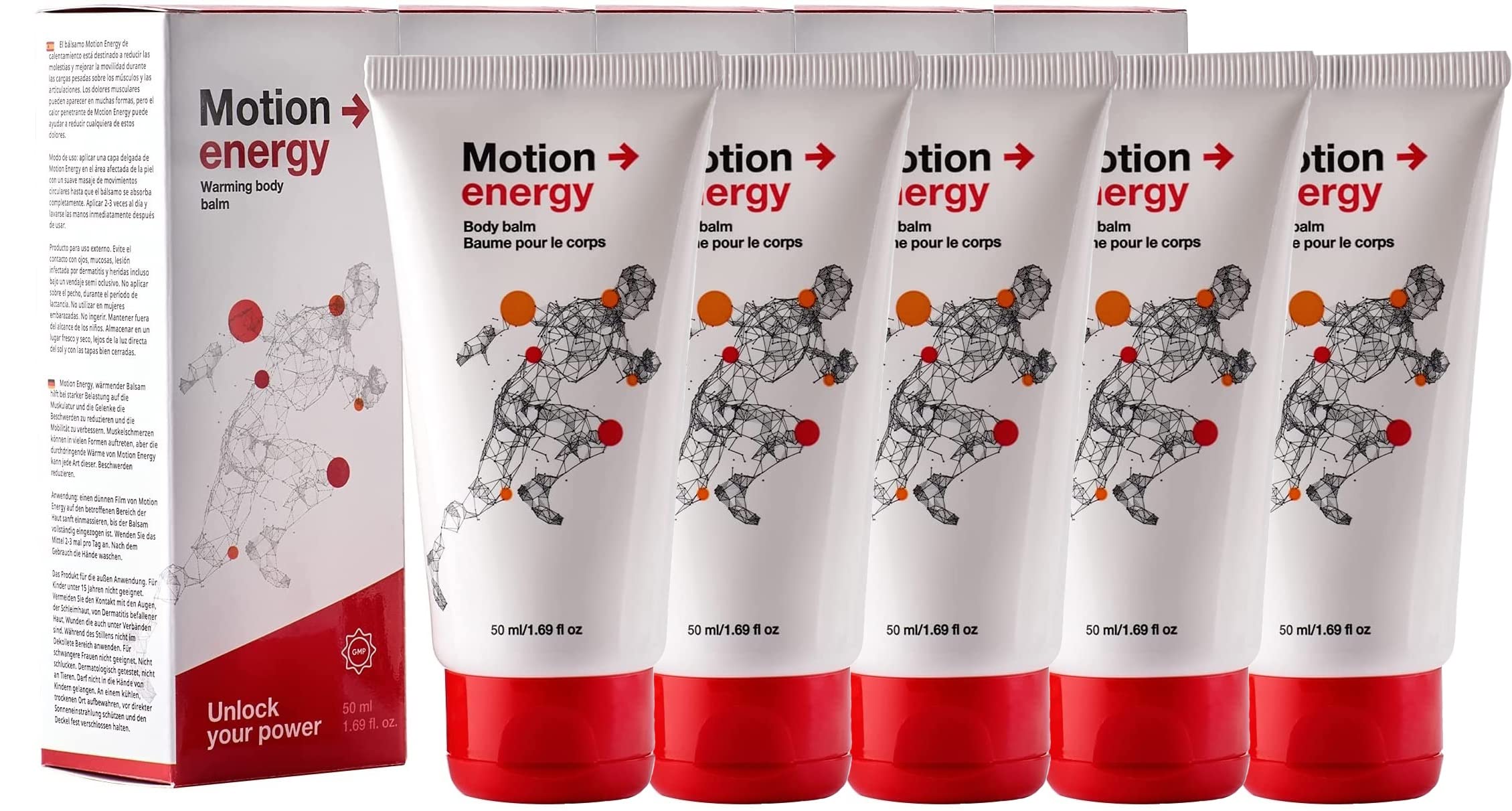 Motion Energy - Body Balm | Eucalyptus, Rosemary, Cinnamon Essential Oils & Ginger | 50 ml | 5 Pack Motion Energy buy supplements canada