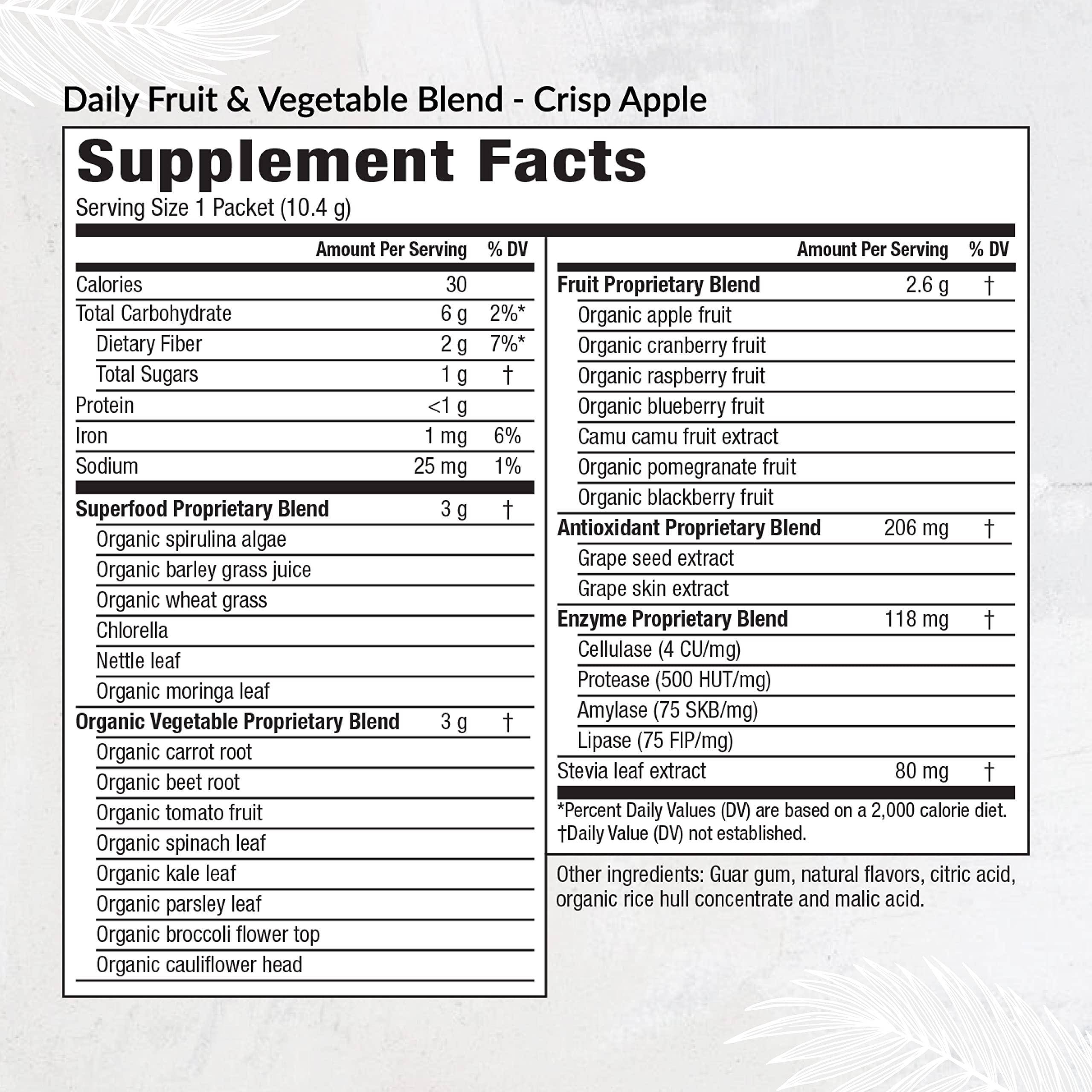 Equilife Daily Fruit & Vegetable Blend, Superfood Antioxidant Supplement, Crisp Apple Flavor with Vitamin C, Fiber, and 9 Essential Amino Acids, Supports Energy, Vegan, 14 Single Serve Packets Equilife buy supplements canada
