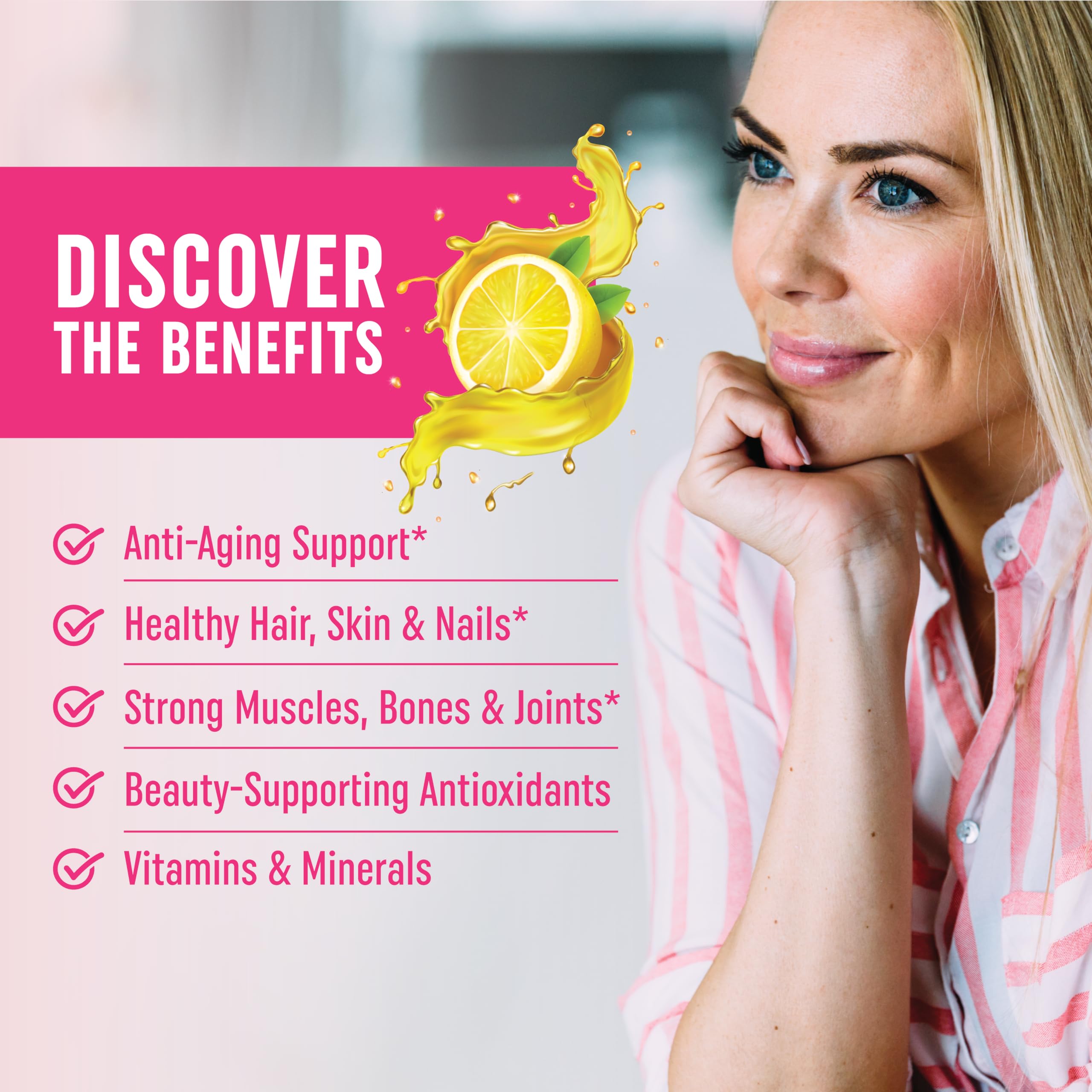 Collagen Gummies for Women | 200mg Hydrolyzed Collagen + 2500mcg Biotin, with Vitamin C, E & Zinc MAV NUTRITION buy supplements canada