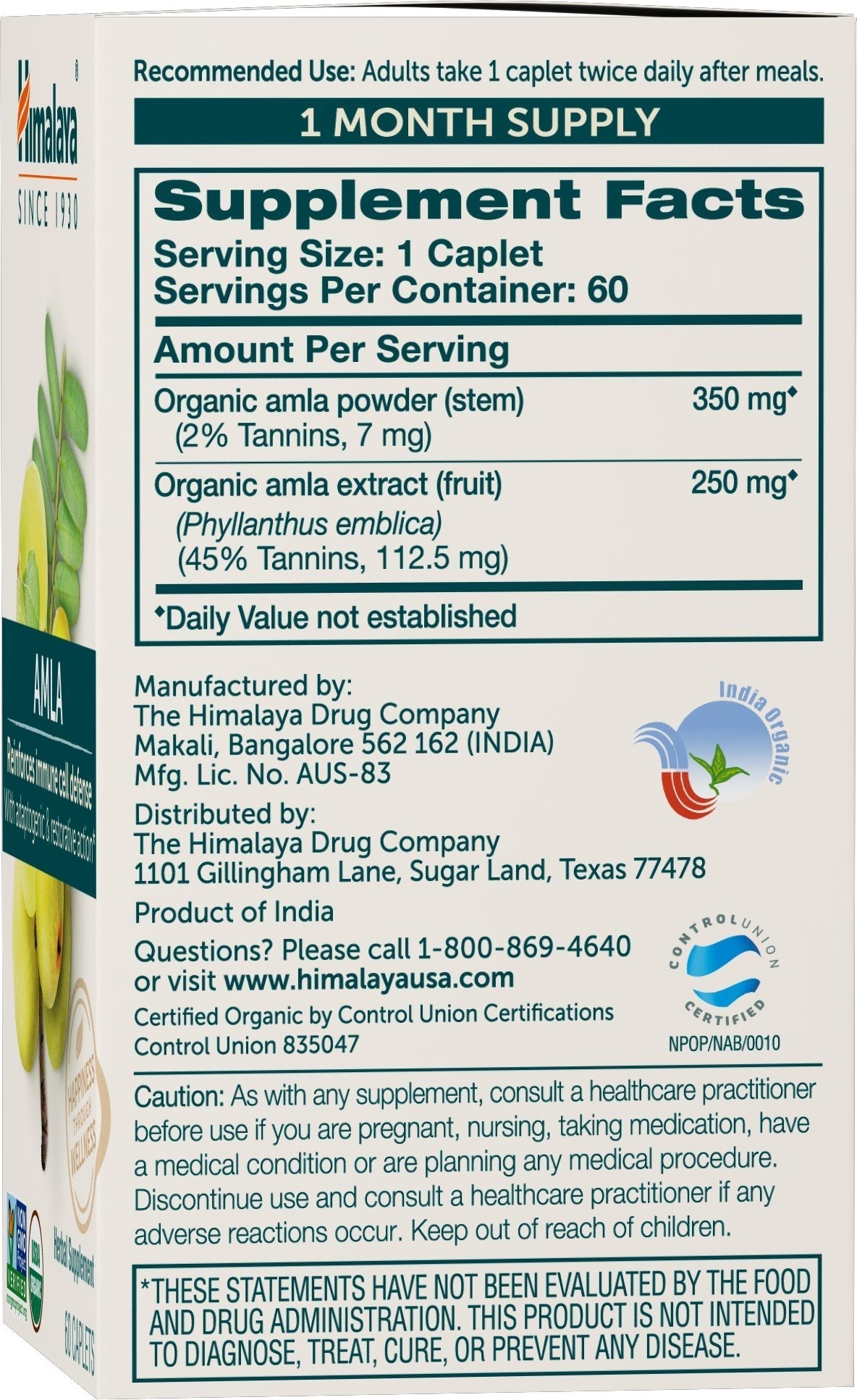Himalaya Organic Amla - Herbal Immune Support Supplement with Adaptogen and Antioxidant - USDA Organic, Vegan Himalaya buy supplements canada