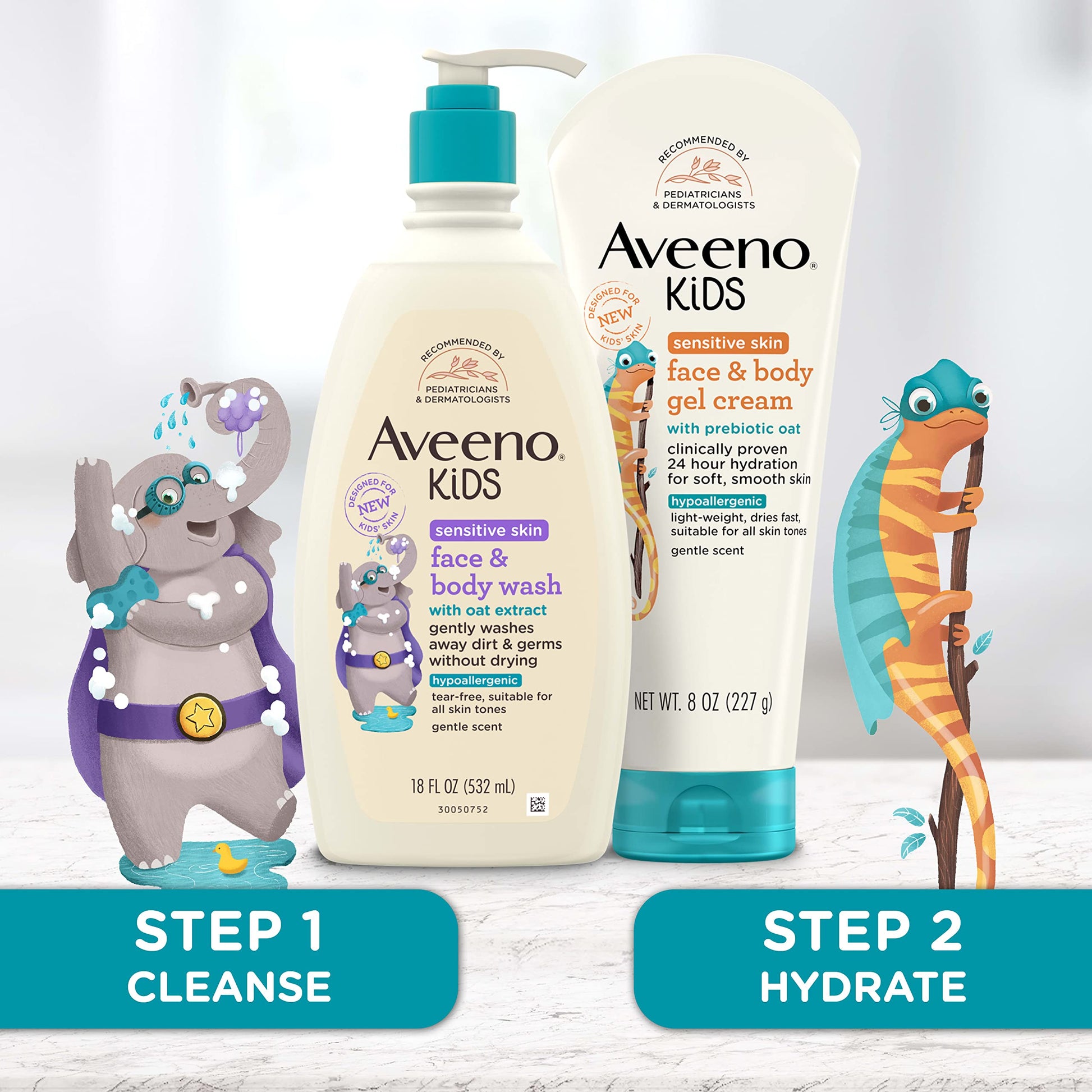Aveeno Sensitive Skin Face & Body Gel Cream for Kids with Prebiotic Oat, Clinically Proven 24 Hour Hydration for Soft Skin Aveeno Baby buy supplements canada