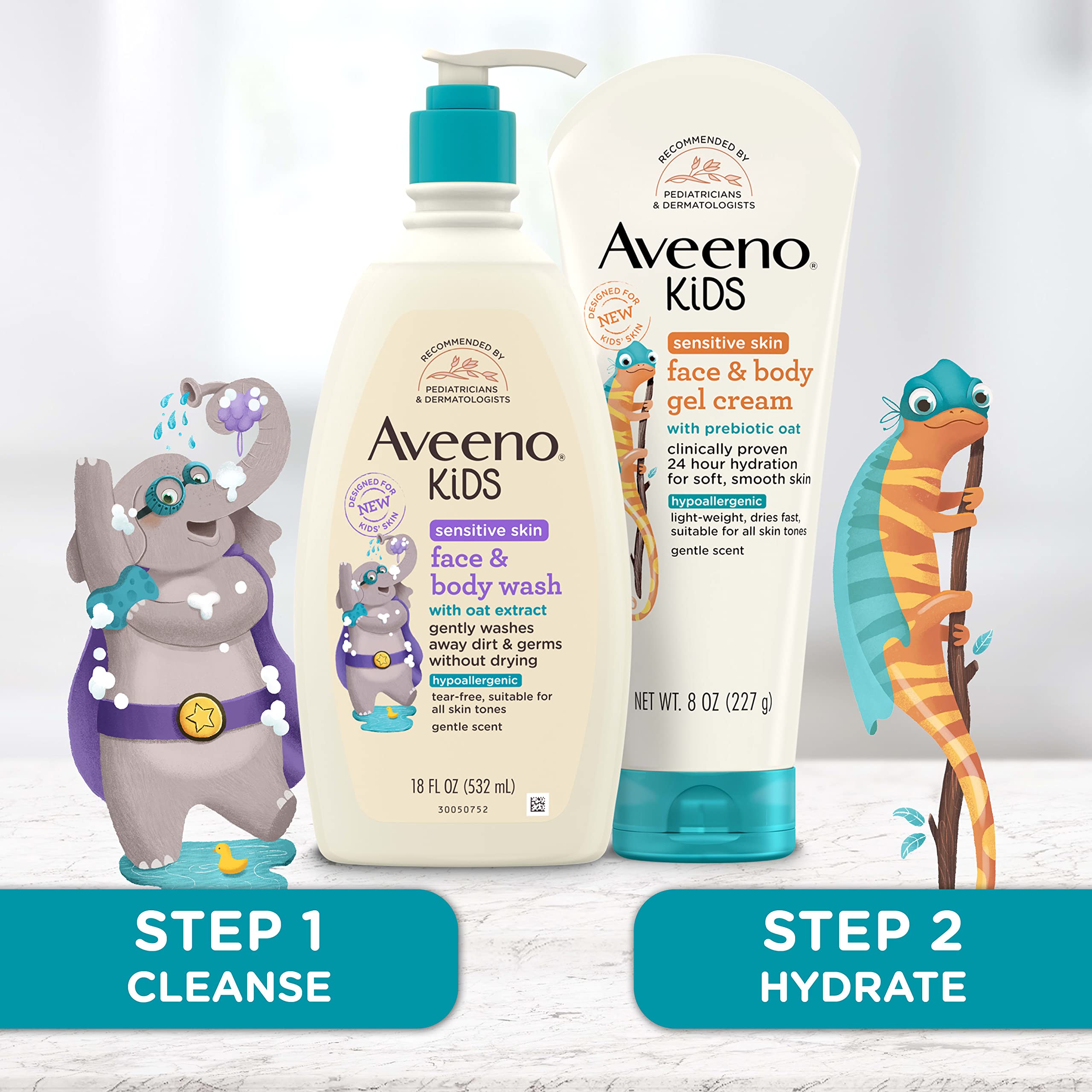 Aveeno Sensitive Skin Face & Body Gel Cream for Kids with Prebiotic Oat, Clinically Proven 24 Hour Hydration for Soft Skin Aveeno Baby buy supplements canada