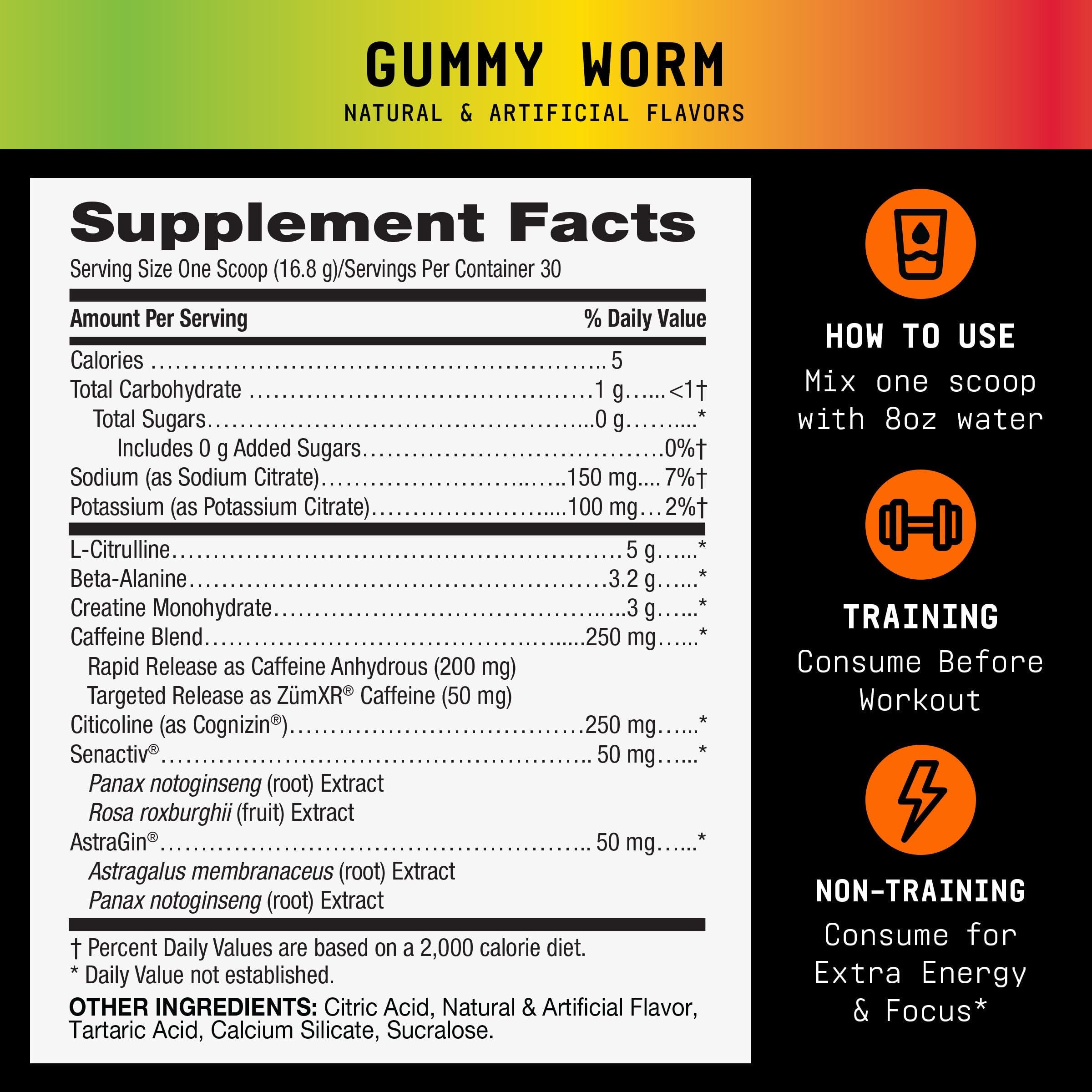 BEYOND RAW LIT V2 Clinical Strength Pre Workout Powder, Hits Harder, Bigger Pumps, Caffeine, L-Citrulline, Creatine, Gummy Worm, 30 Servings BEYOND RAW buy supplements canada
