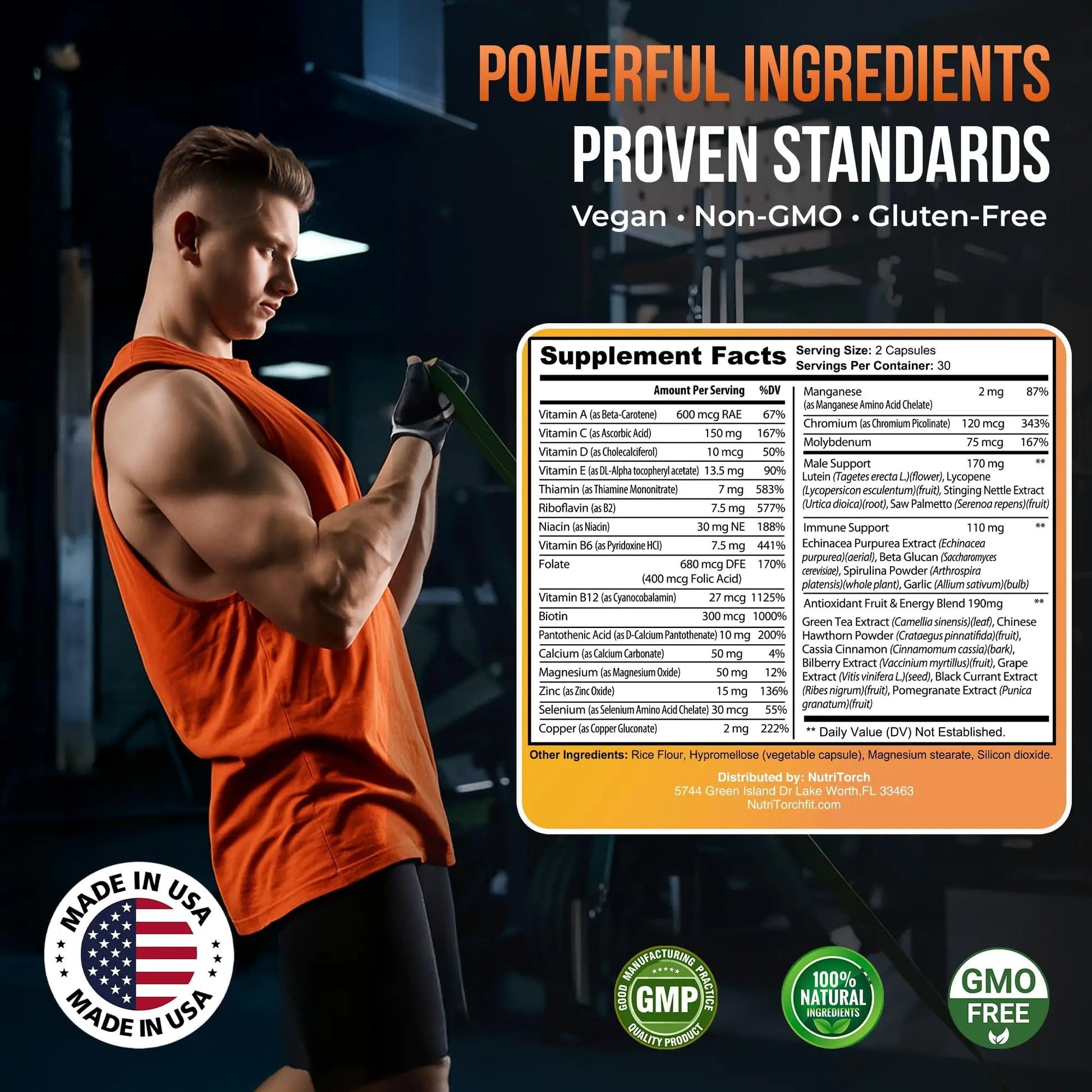 NutriTorch Multivitamin for Men – Adult Dietary Supplement with Vitamins A, C & D, Minerals & Antioxidants for Immune Support, Increased Energy NutriTorch buy supplements canada