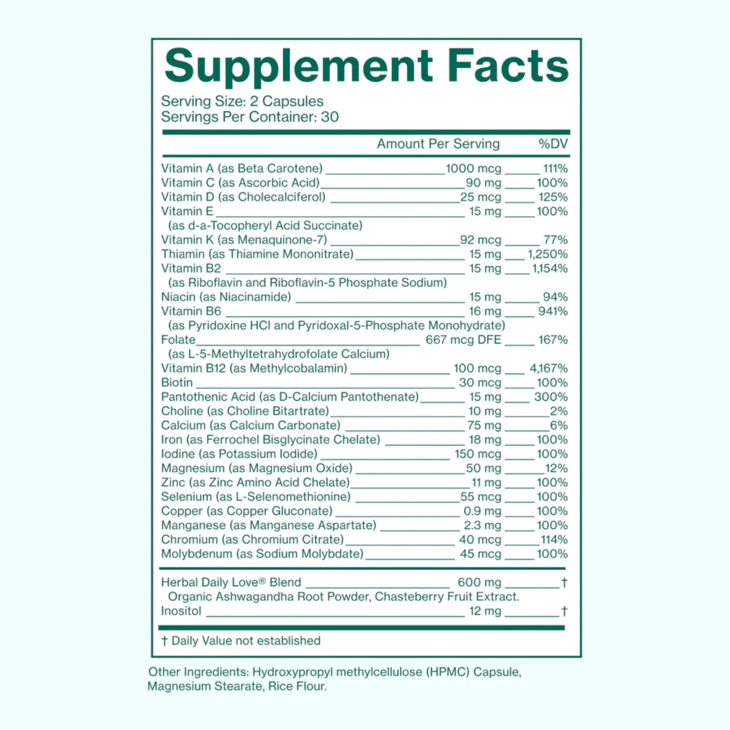Love Wellness Daily Love Multivitamin for Women | Supports Energy, Cortisol, Immune Health, Stress Relief, & PMS | Complete with Vitamin D, C Love Wellness buy supplements canada