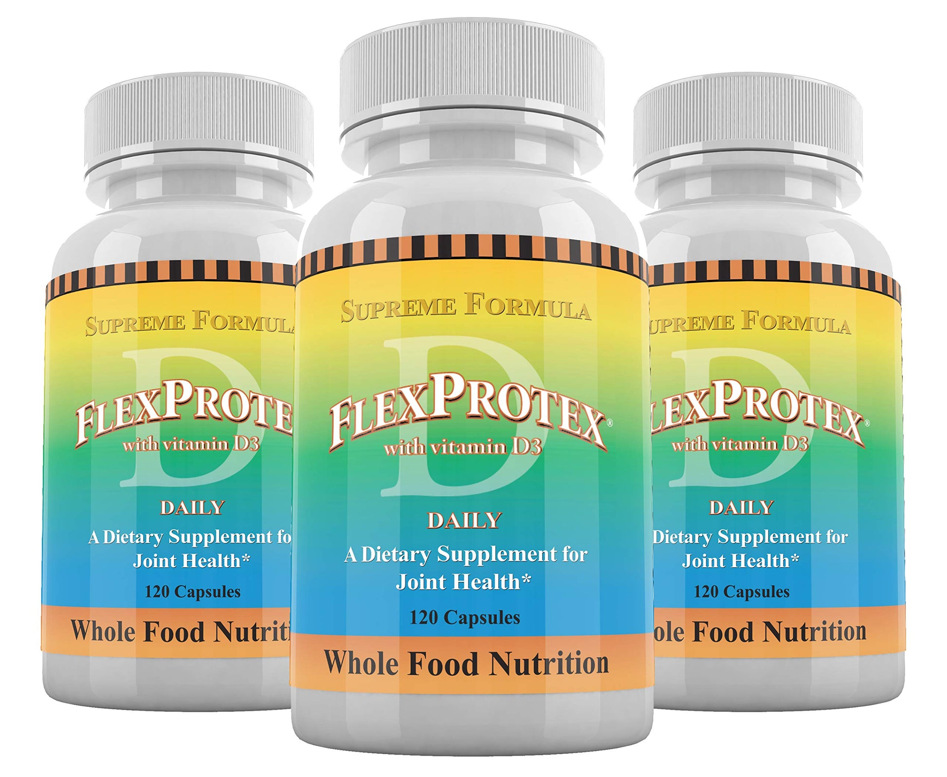 Daily Health, FlexProtex D Joint Muscle Support Supplement 3 Bottles Plus 1 Bottle Daily Marine Coral Calcium 90 Capsules Daily Health buy supplements canada