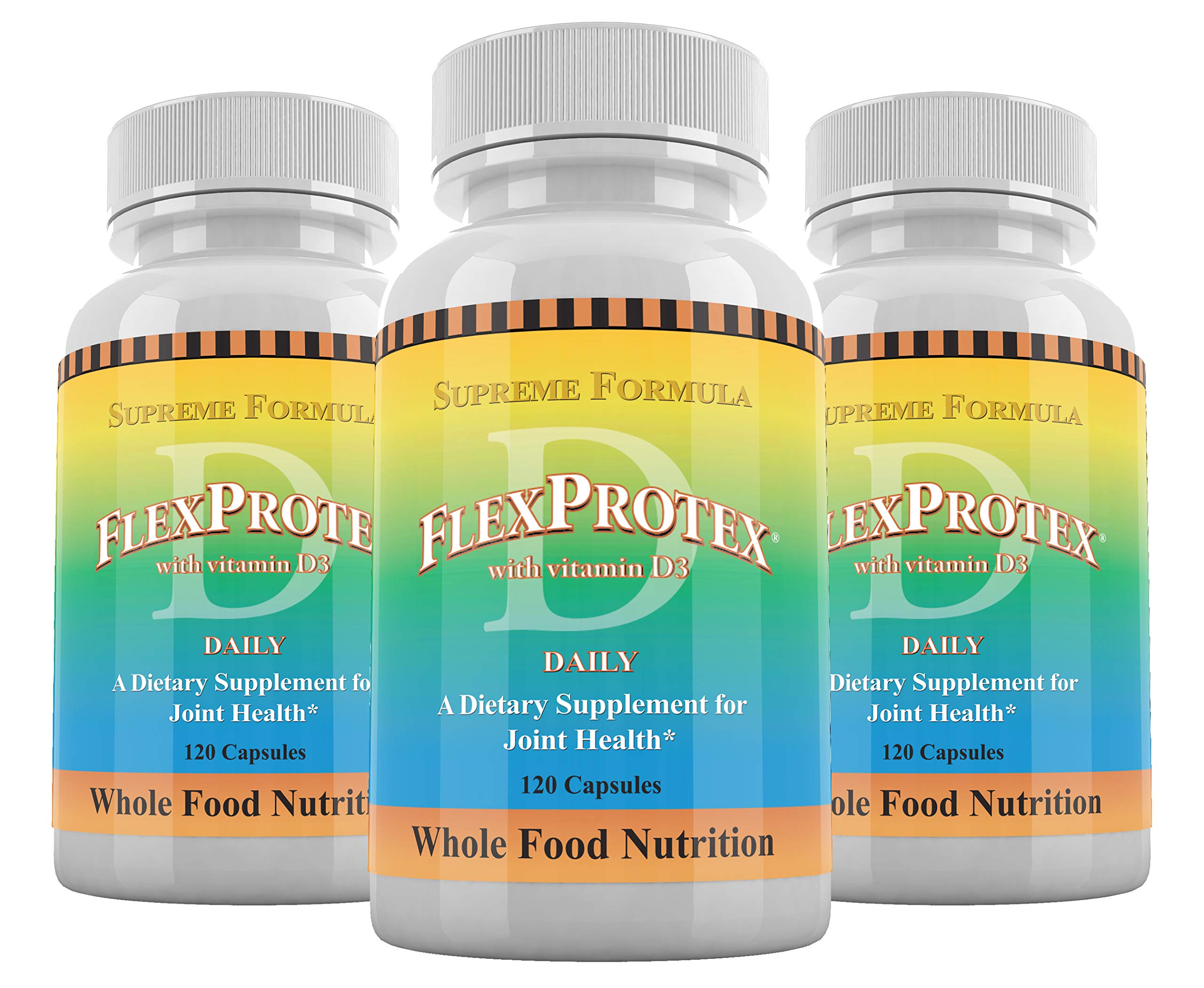 Daily Health, FlexProtex D Joint Muscle Support Supplement 3 Bottles Plus 1 Bottle Daily Marine Coral Calcium 90 Capsules Daily Health buy supplements canada