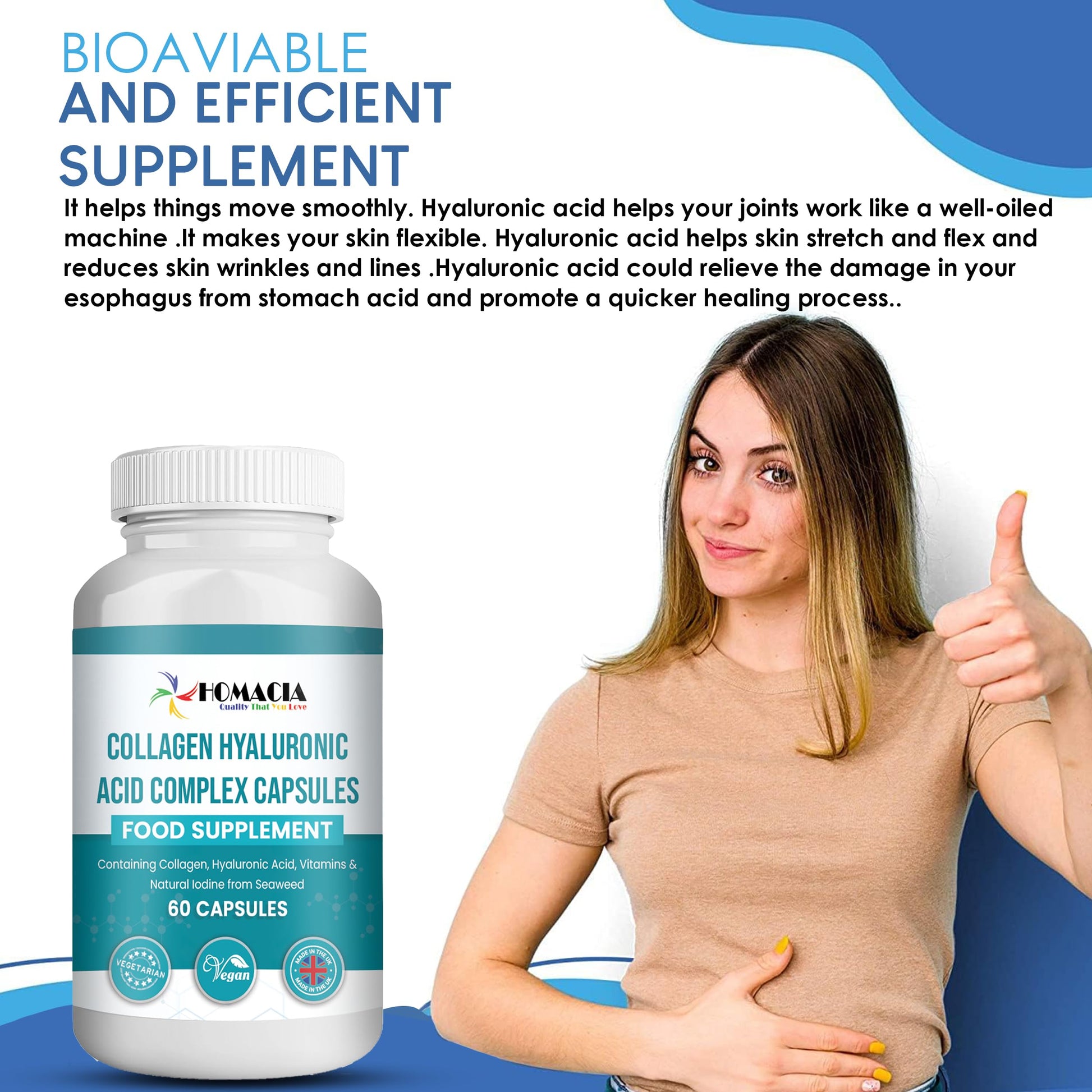 Homacia’s Collagen Capsules | Marine Collagen with Hyaluronic Acid | Pure Collagen Supplements for Women HOMACIA Quality That You love buy supplements canada