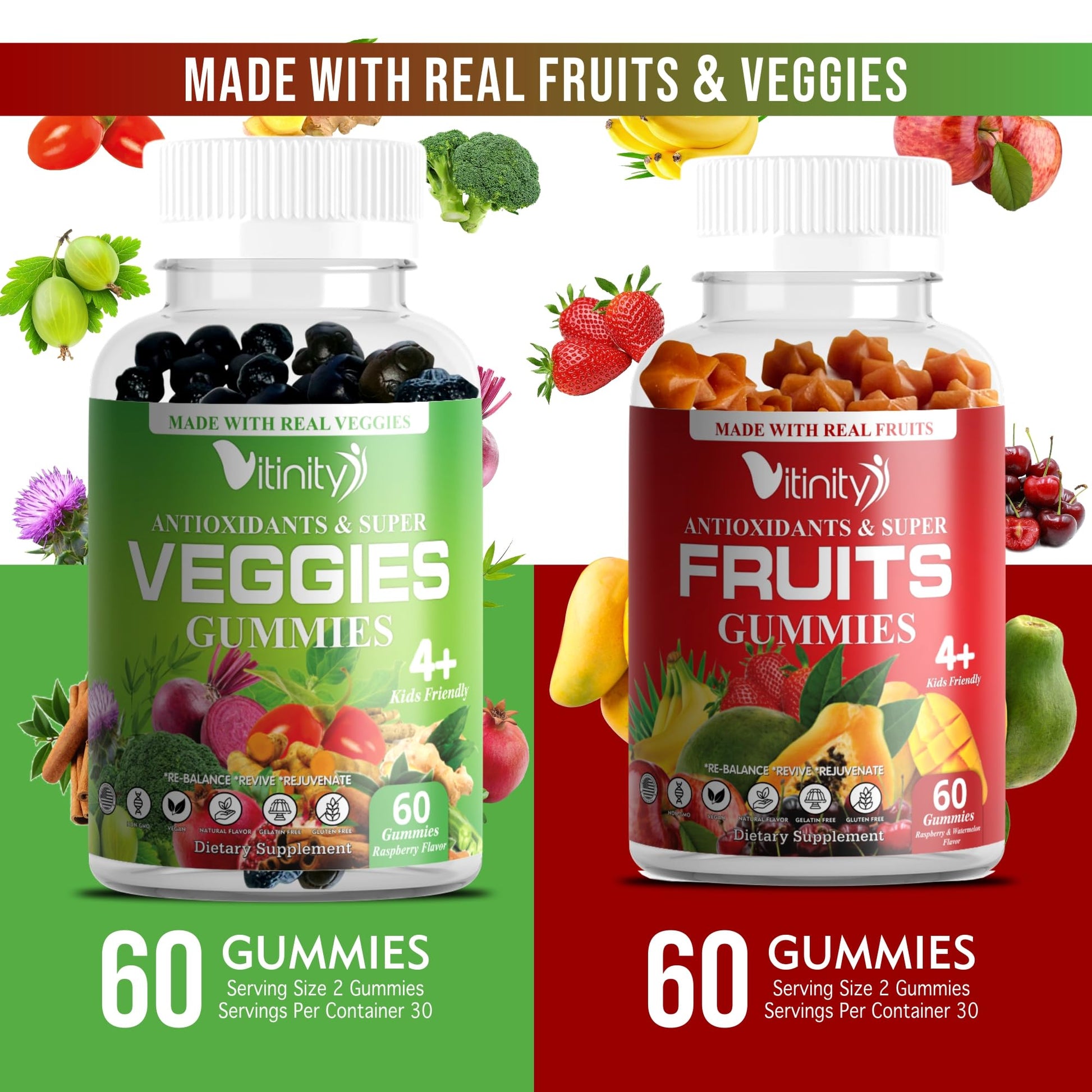 VITINITY Made with Real Fruit-Real Veggie Gummies-Superfood Vegetable Vitamin Sup VITINITY buy supplements canada