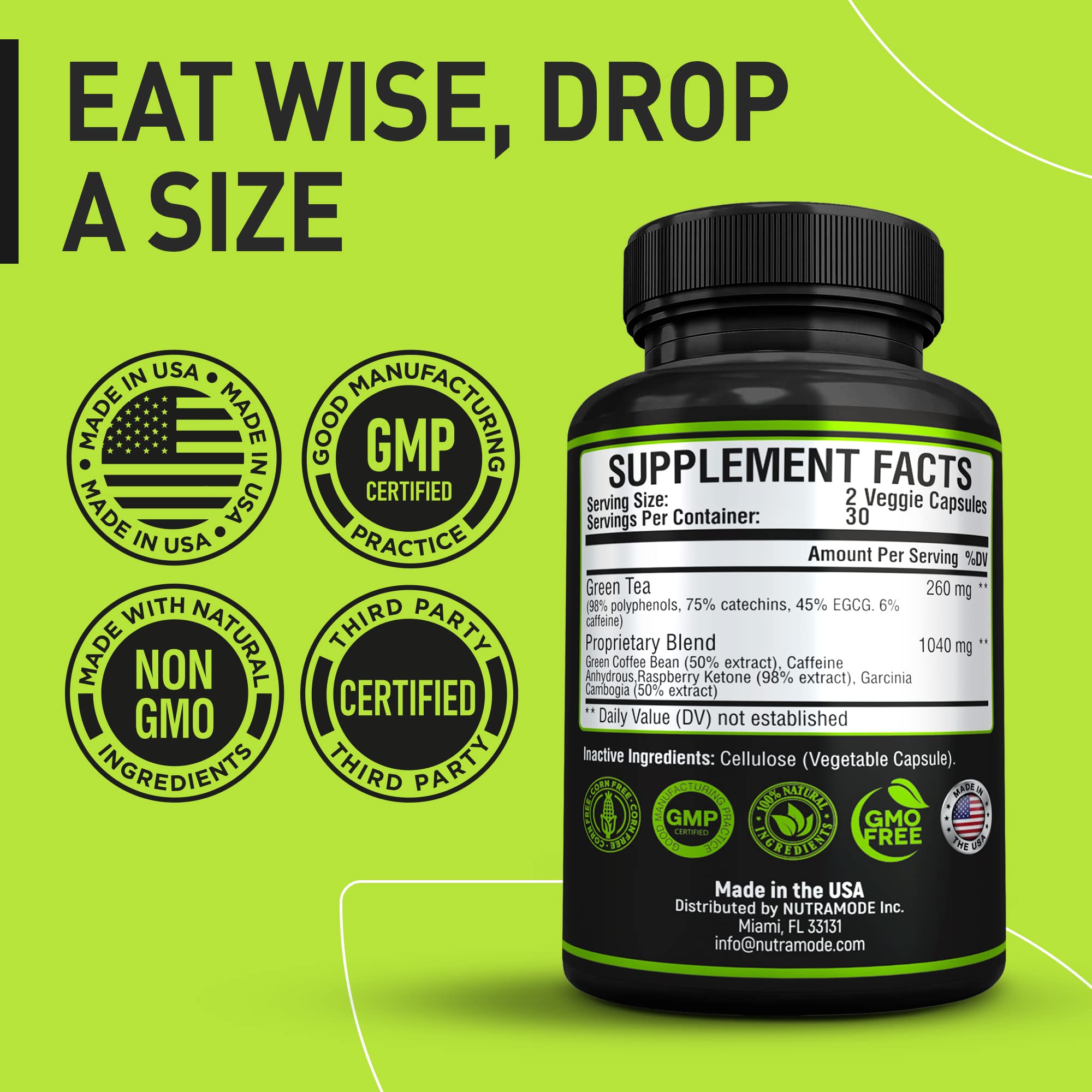 Premium Green Tea Extract Fat Burner Supplement EGCG-Natural Appetite Suppressant NUTRAMODE buy supplements canada