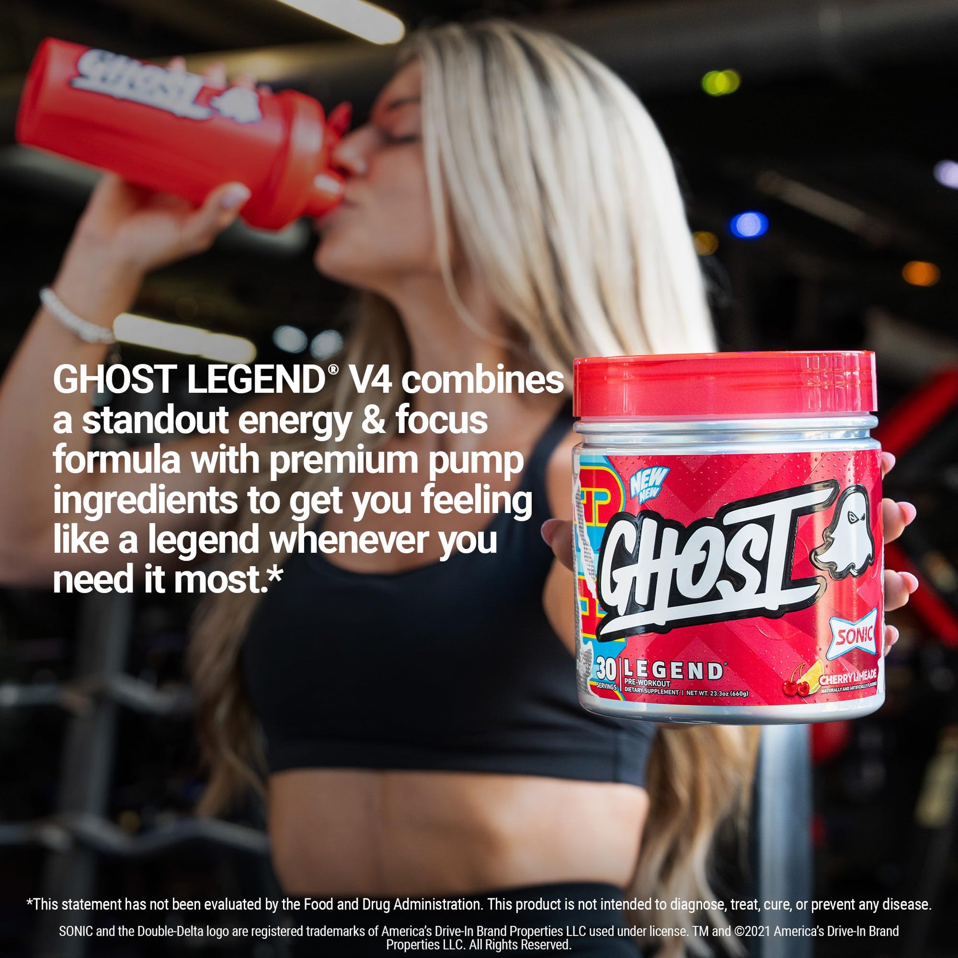 GHOST Legend Pre Workout Powder, Sonic Cherry Limeade - 30 Servings – Pre-Workout for Men & Women with Choline, L-Citrulline, GHOST buy supplements canada