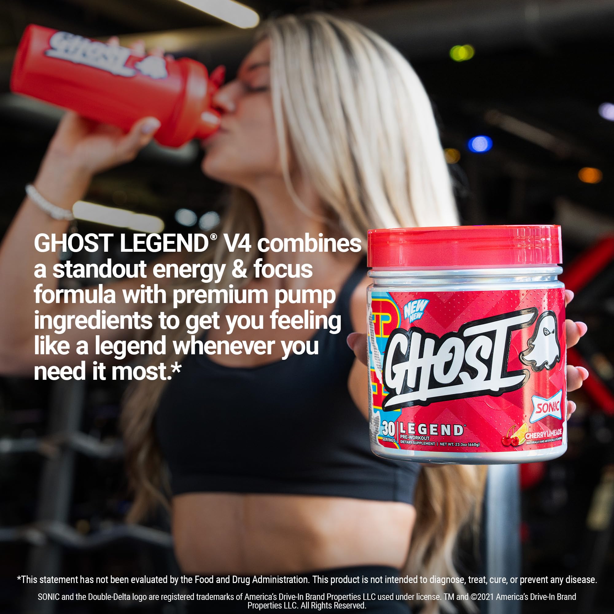 GHOST Legend Pre Workout Powder, Sonic Cherry Limeade - 30 Servings – Pre-Workout for Men & Women with Choline, L-Citrulline, GHOST buy supplements canada