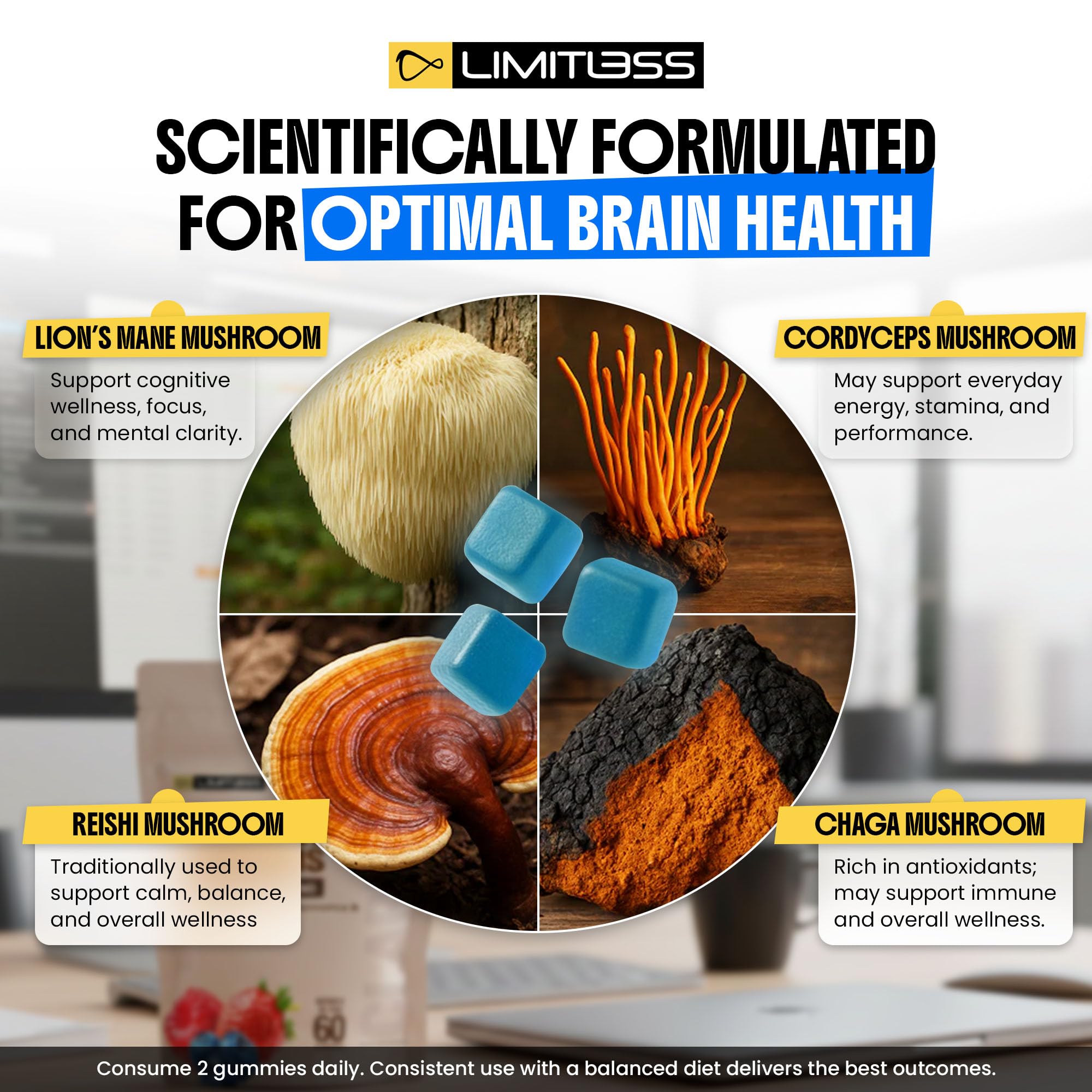 Limitless Supershrooms Smart Focus Gummies - 30 Day Supply LIMITLESS X buy supplements canada
