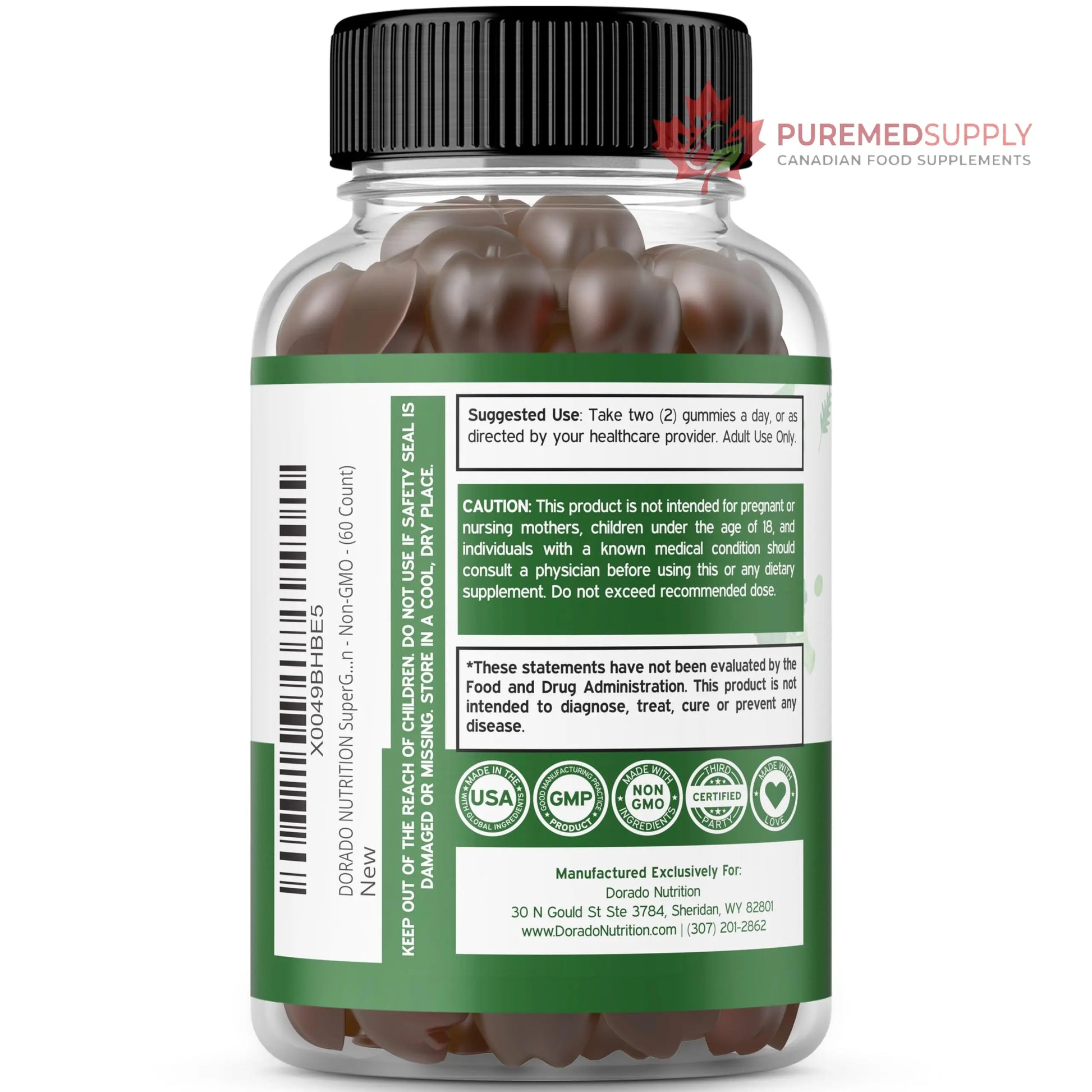 Supergreens Gummies (60 Count) Daily Greens Gummies - Greens Supplements with 8 Ingredient Power Blend - Superfood for Immunity Support for Adults - Third Party Tested, Vegan & USA Made (Pack of 2) DORADO NUTRITION buy supplements canada