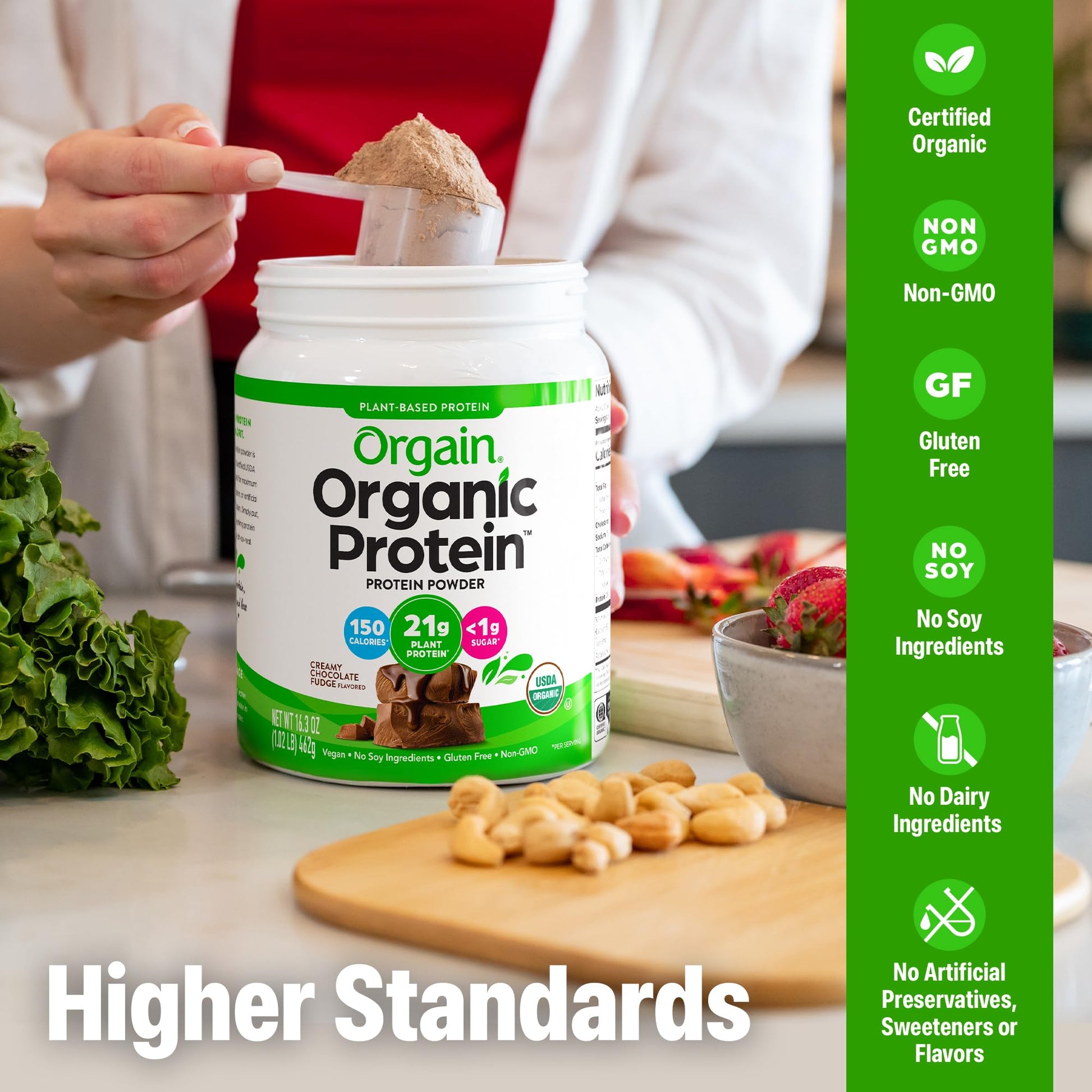 Orgain Organic Vegan Protein Powder, Creamy Chocolate Fudge - 21g Plant Protein, 7g Prebiotic Fiber, Low Net Carb, No Lactose Ingredients, No Added Sugar Orgain buy supplements canada