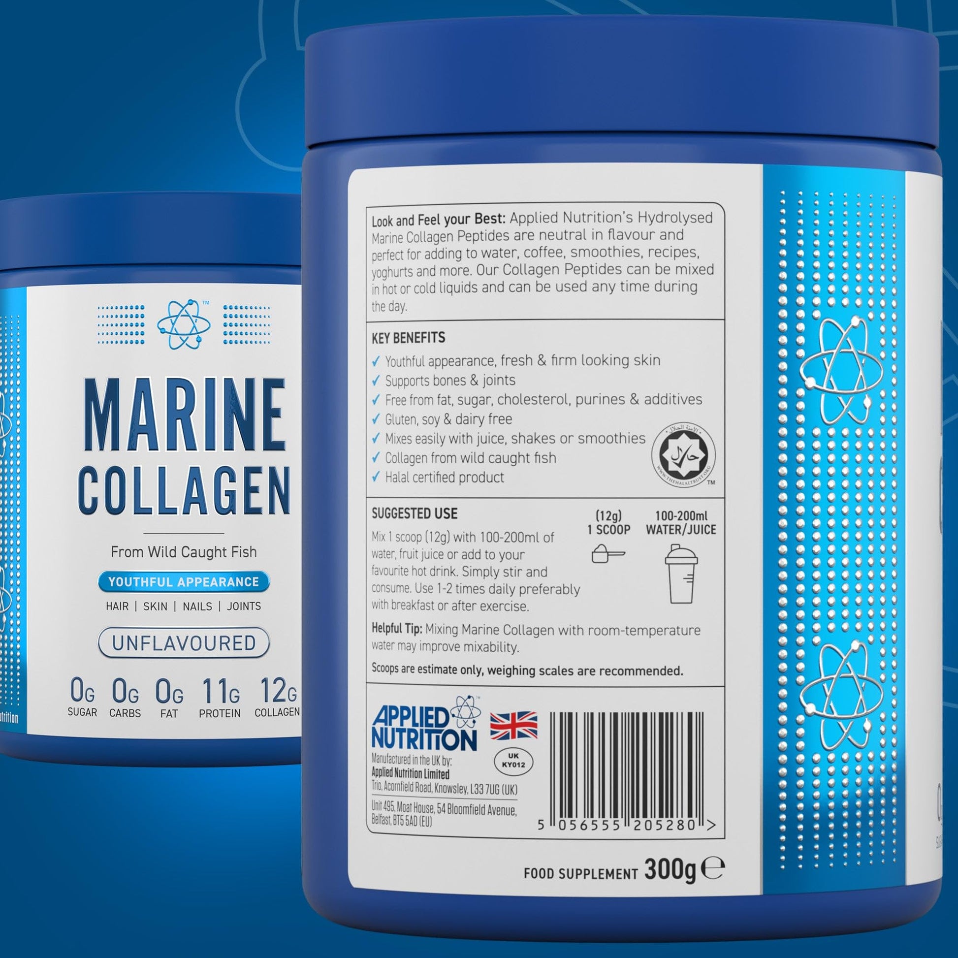 Applied Nutrition Marine Collagen Powder - Hydrolysed Collagen Protein, Healthy Skin, Hair, Nails Applied Nutrition buy supplements canada