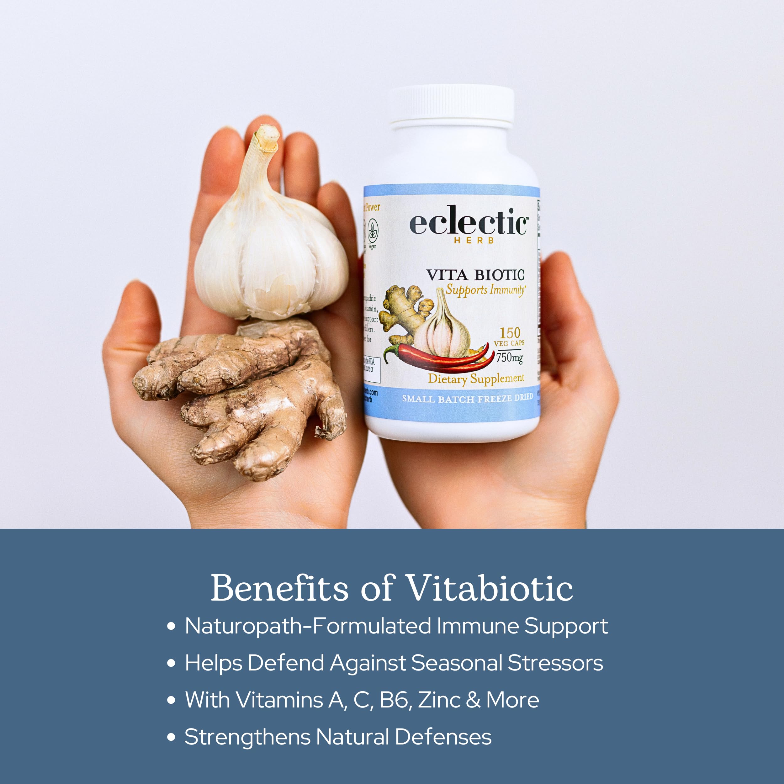 Eclectic Herb - Vitabiotic Capsules | Immune Support | Natural Herbal Multivitamin Supplement | Freeze Dried, Organic, Non-GMO, Vegan, Whole Herb (150 CT | 750 mg) ECLECTIC INSTITUTE buy supplements canada