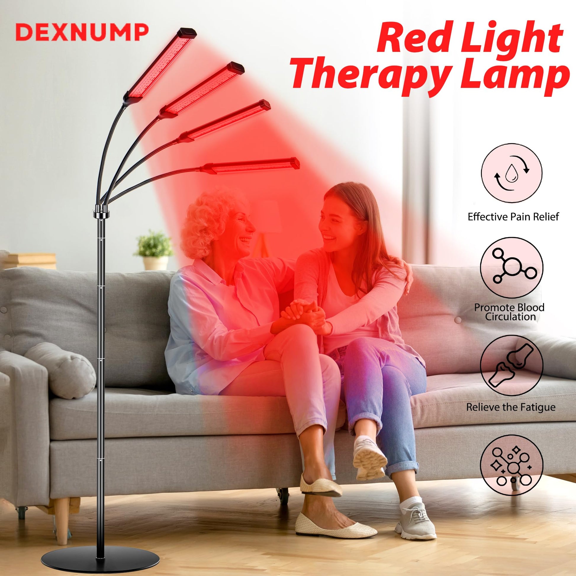 Dexnump Red Light Therapy for Face, 324 LEDs Red Light Therapy Lamp Height Free Adjustment Infrared Dexnump buy supplements canada