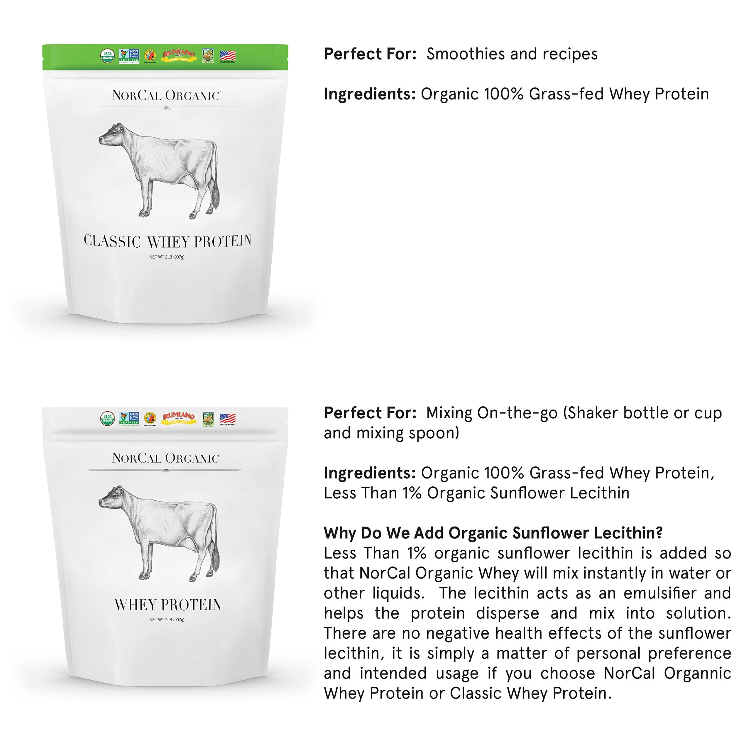 NorCal Organic Classic Whey Protein - 2lbs Bulk | 100% Grass-Fed & Finished NorCal Organic buy supplements canada