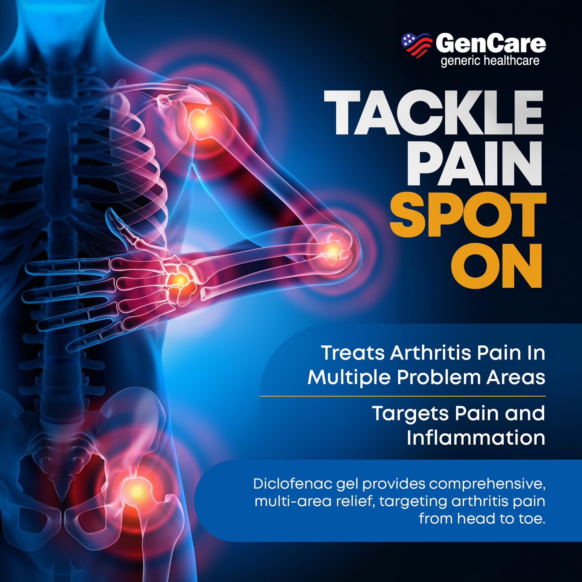 GenCare Arthritis Pain Relief Diclofenac Sodium Topical Gel 1 Percent (NSAID) - Clinically Proven Arthritis Pain Reliever - Compare to The Active Ingredient in Voltaren Gel (5.29 oz) GenCare buy supplements canada