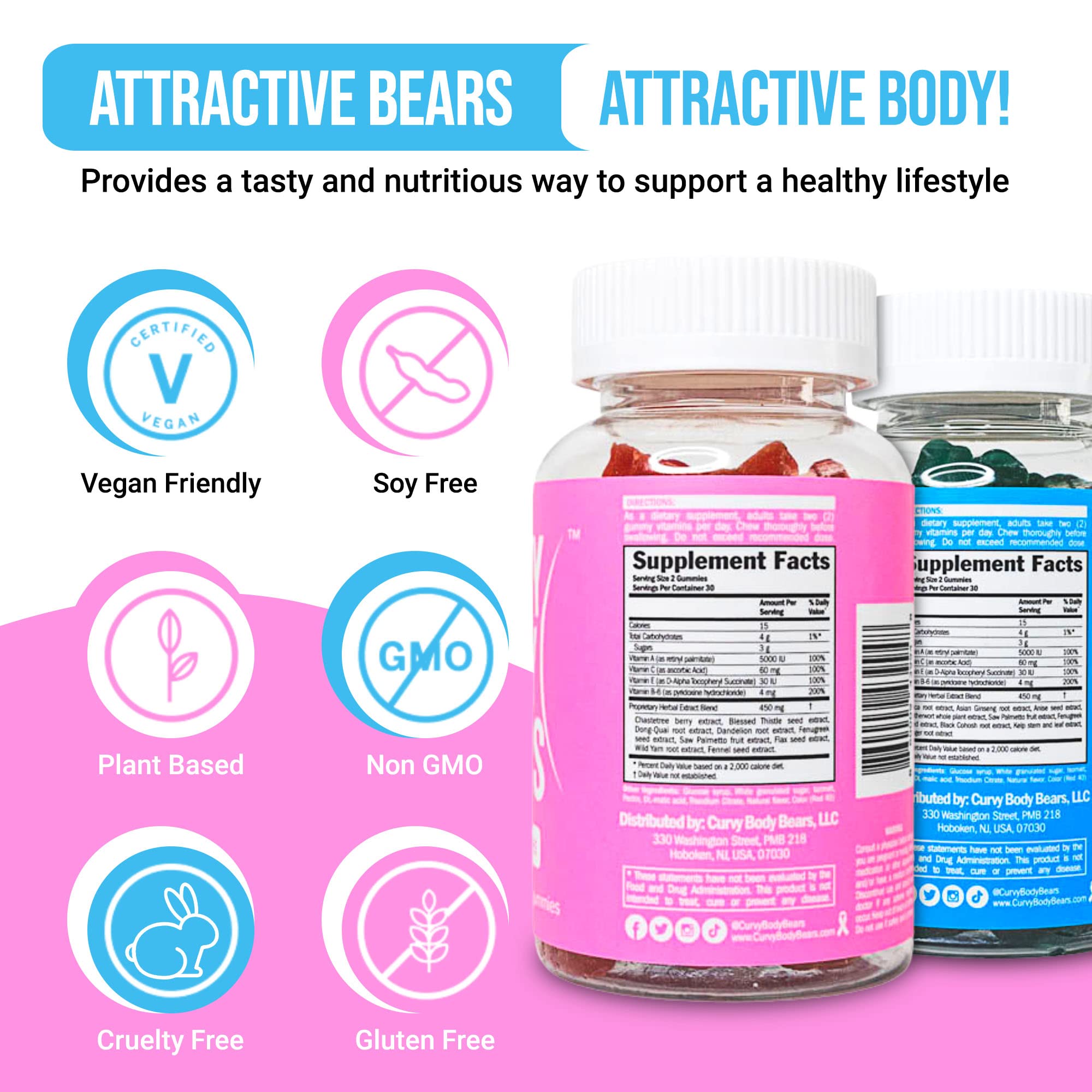 Curvy Body Bears Gummies Combo Pack - Chest and Bum Gummies - Workout Aid Curvy Body Bears buy supplements canada