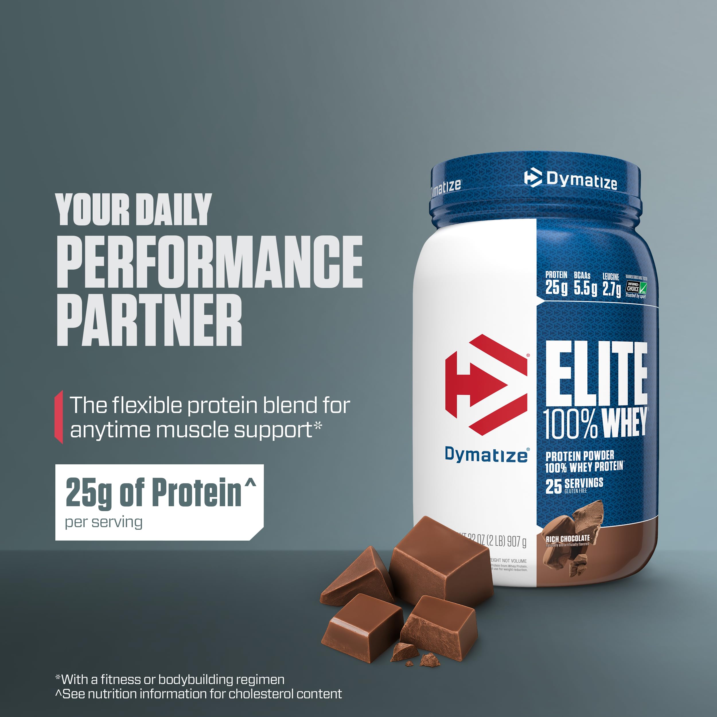Dymatize Elite 100% Whey Protein Powder, Chocolate, 25g of Protein, 5.5g BCAAs, Less Than 140 Cal., Gluten Free, 3g Carb, 2g Sugar, 3g Fat (25 Servings) Dymatize buy supplements canada