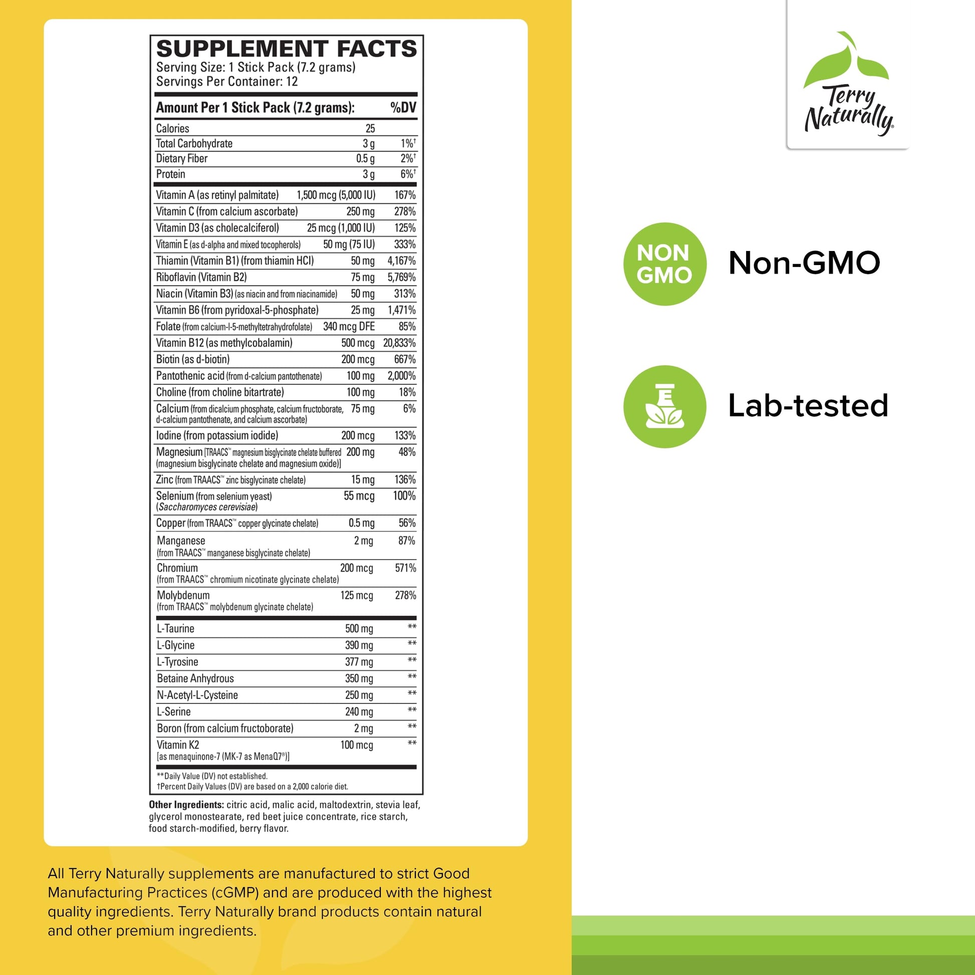 Terry Naturally Fatigued to Fantastic Energy Revitalization - Drink Mix for Energy with L-Tyrosine, Vitamins A, D3, E & B - Supports Heart Health - 12 Individual Packets (12 Servings) Terry Naturally buy supplements canada