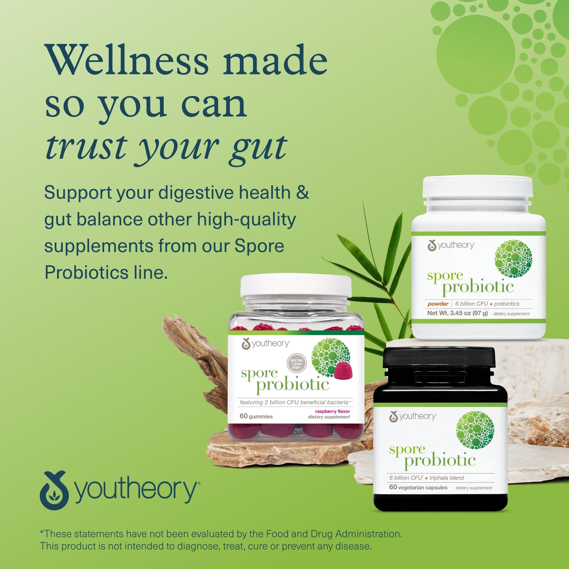 Youtheory Spore Probiotic - Helps Gut Health* - 6 Billion CFU with Prebiotics - Supports Regular Bowel Movement & Diarrhea Relief* - Shelf Stable - 60 Vegetarian Capsules (30-Day Supply) Youtheory buy supplements canada