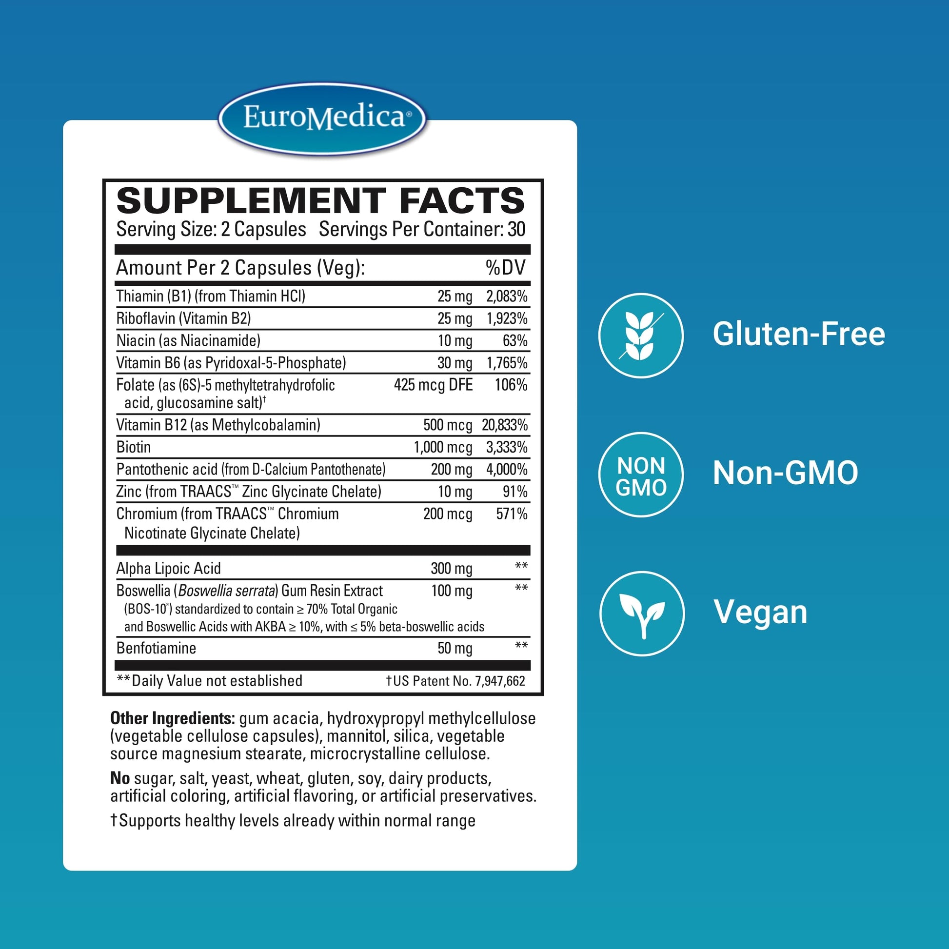 EuroMedica Nerve Complex - Herbal Supplement with Bioactive Vitamin B12 - Circulation & Nerve Health Support Supplement - Vegan Capsules with Boswellia Serrata - 60 Capsules, 2 Pack (120 Capsules) EuroMedica buy supplements canada