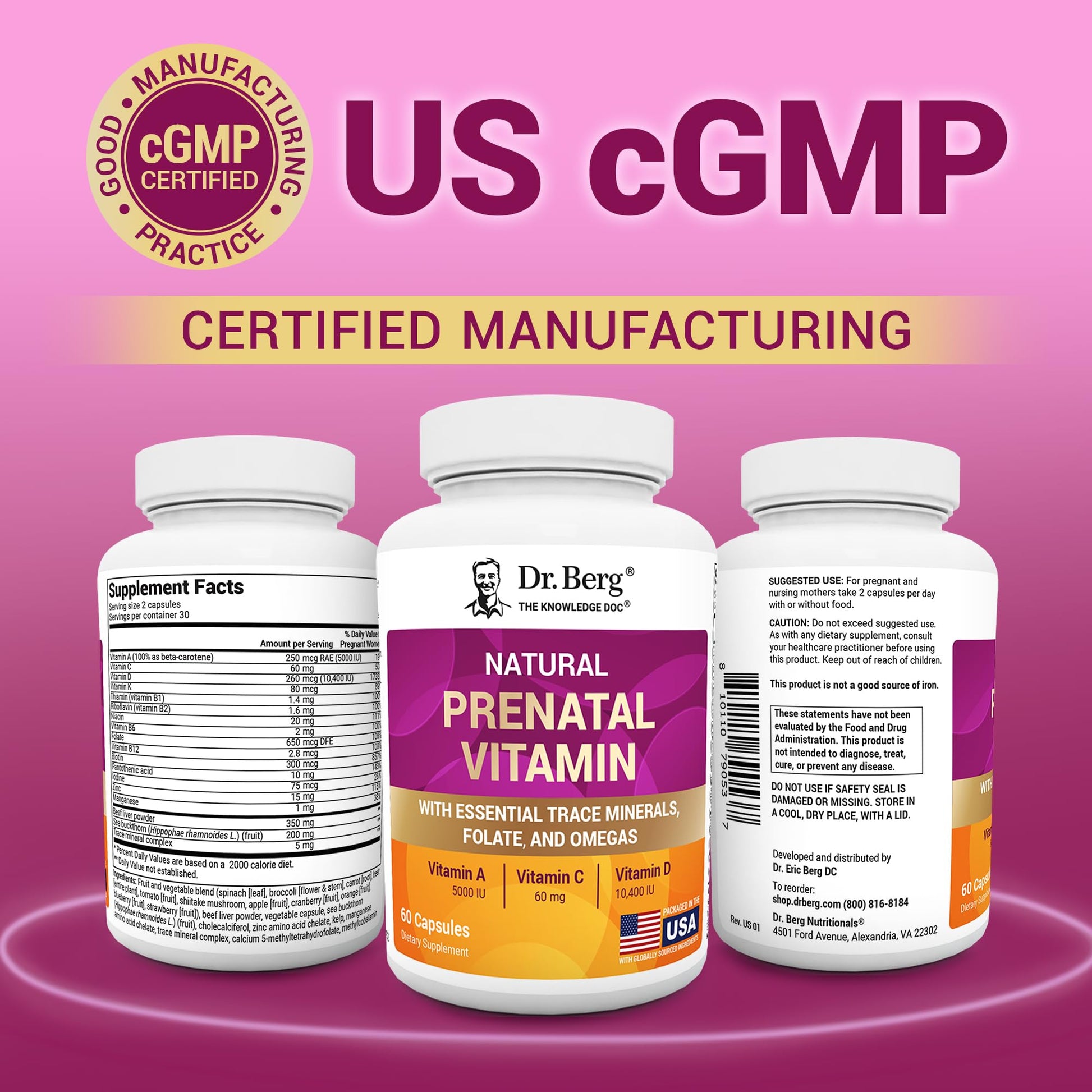 Dr. Berg Natural Prenatal Vitamins for Women (Pregnant & Nursing) - Prenatal Vitamins with Folate, Vitamins, Minerals, Omegas, &11 Powerful Superfoods - Womens Prenatal Multivitamin - 60 Capsules Dr. Berg Nutritionals buy supplements canada