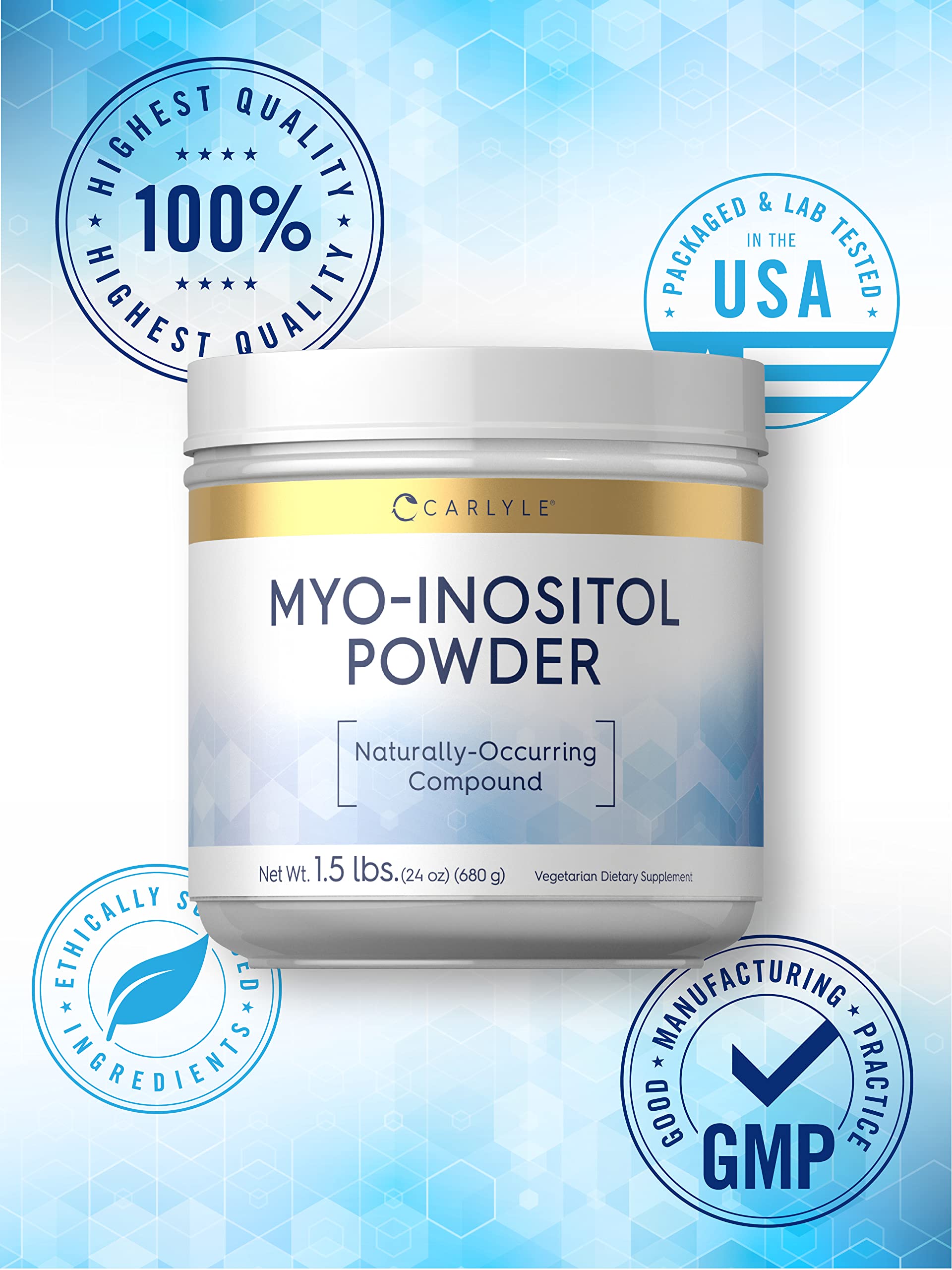 Carlyle Myo-Inositol Powder Supplement | 1.5 lbs | Naturally Occuring Compound Carlyle buy supplements canada