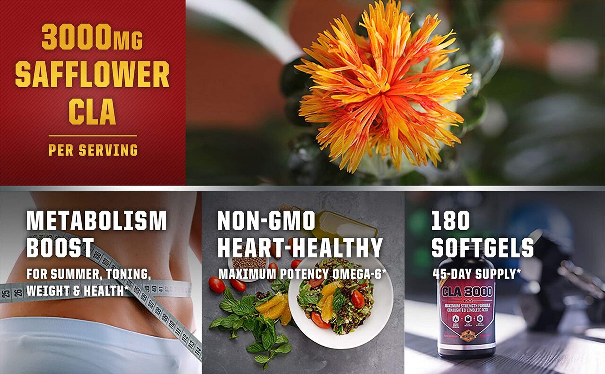 Vitamorph Labs CLA 3000 - CLA Safflower Oil for Metabolism and Weight Loss Management Vitamorph buy supplements canada
