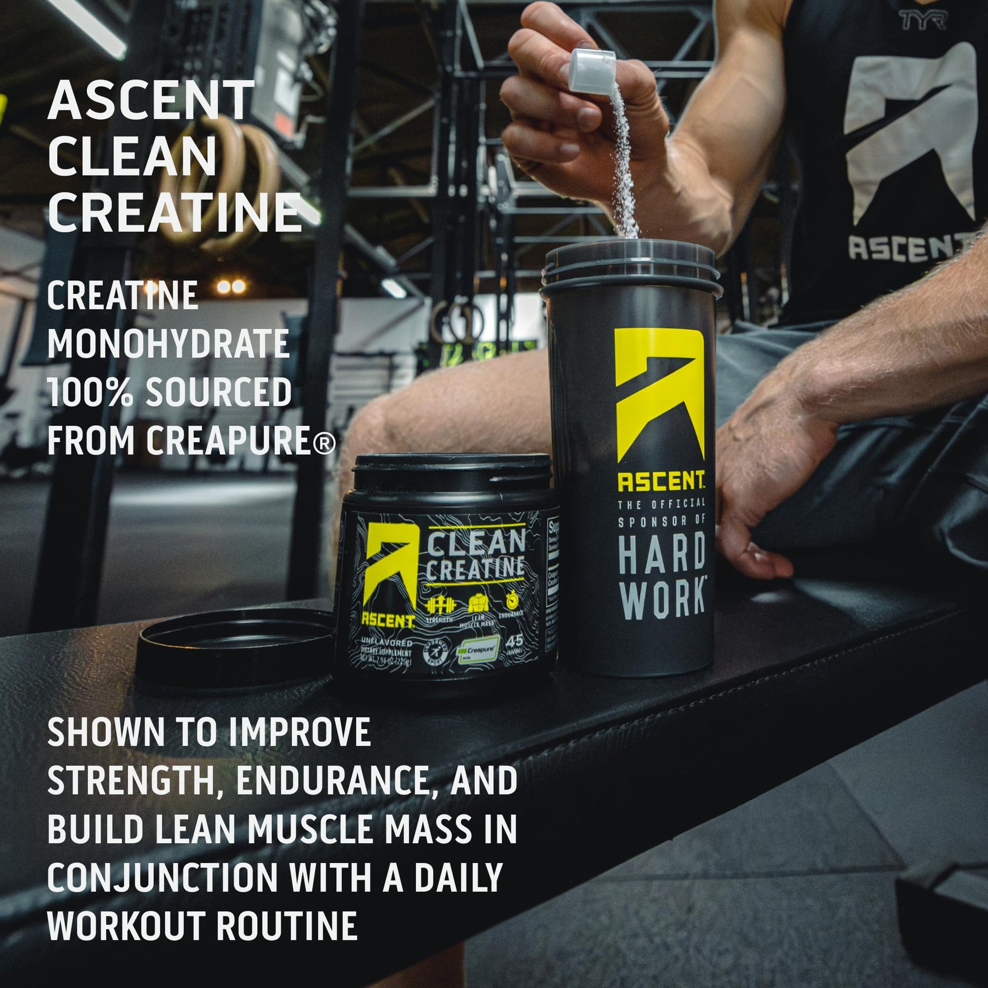 Ascent Clean Creatine Monohydrate Powder - 5G Per Serving, Creapure Creatine Supple Ascent buy supplements canada