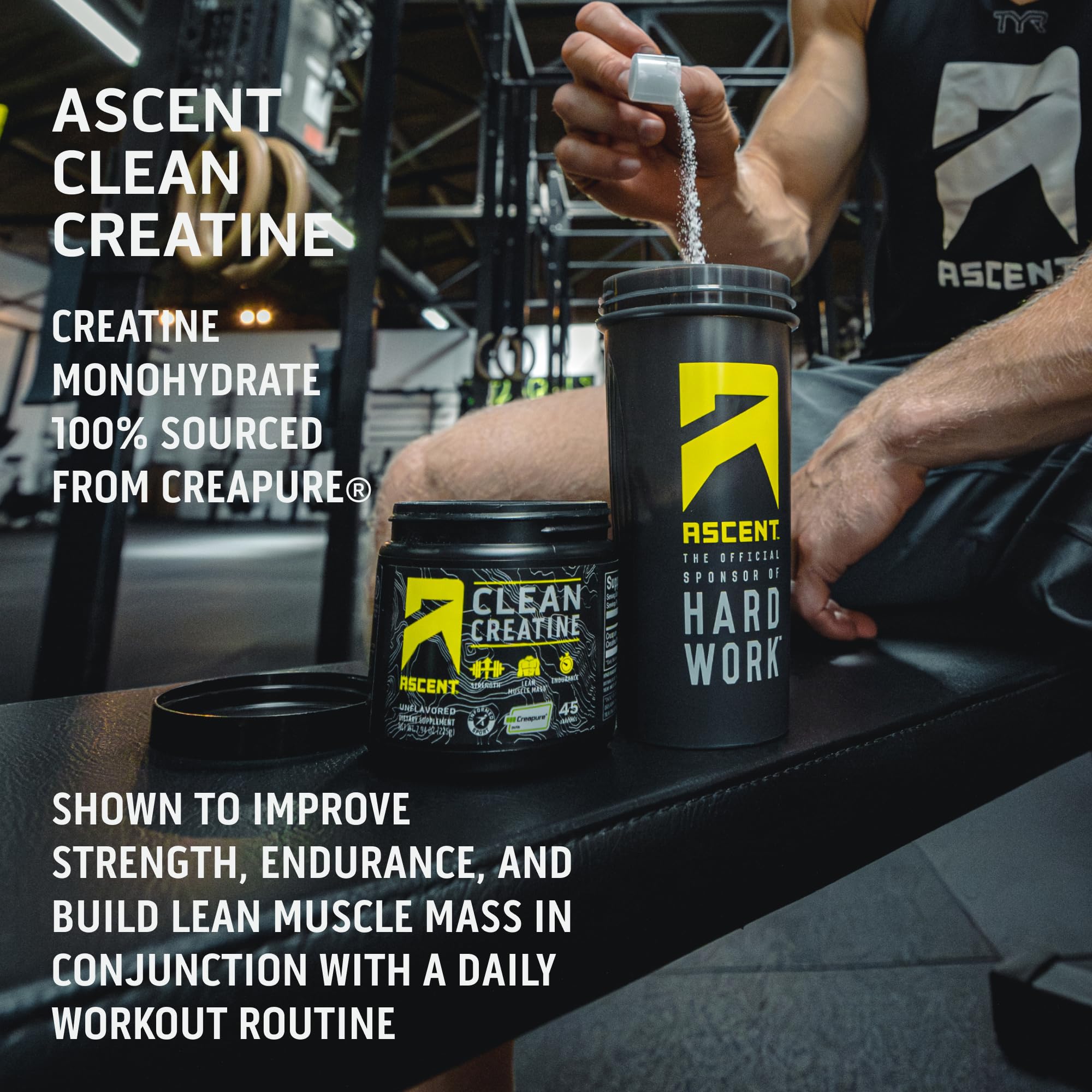 Ascent Clean Creatine Monohydrate Powder - 5G Per Serving, Creapure Creatine Supple Ascent buy supplements canada