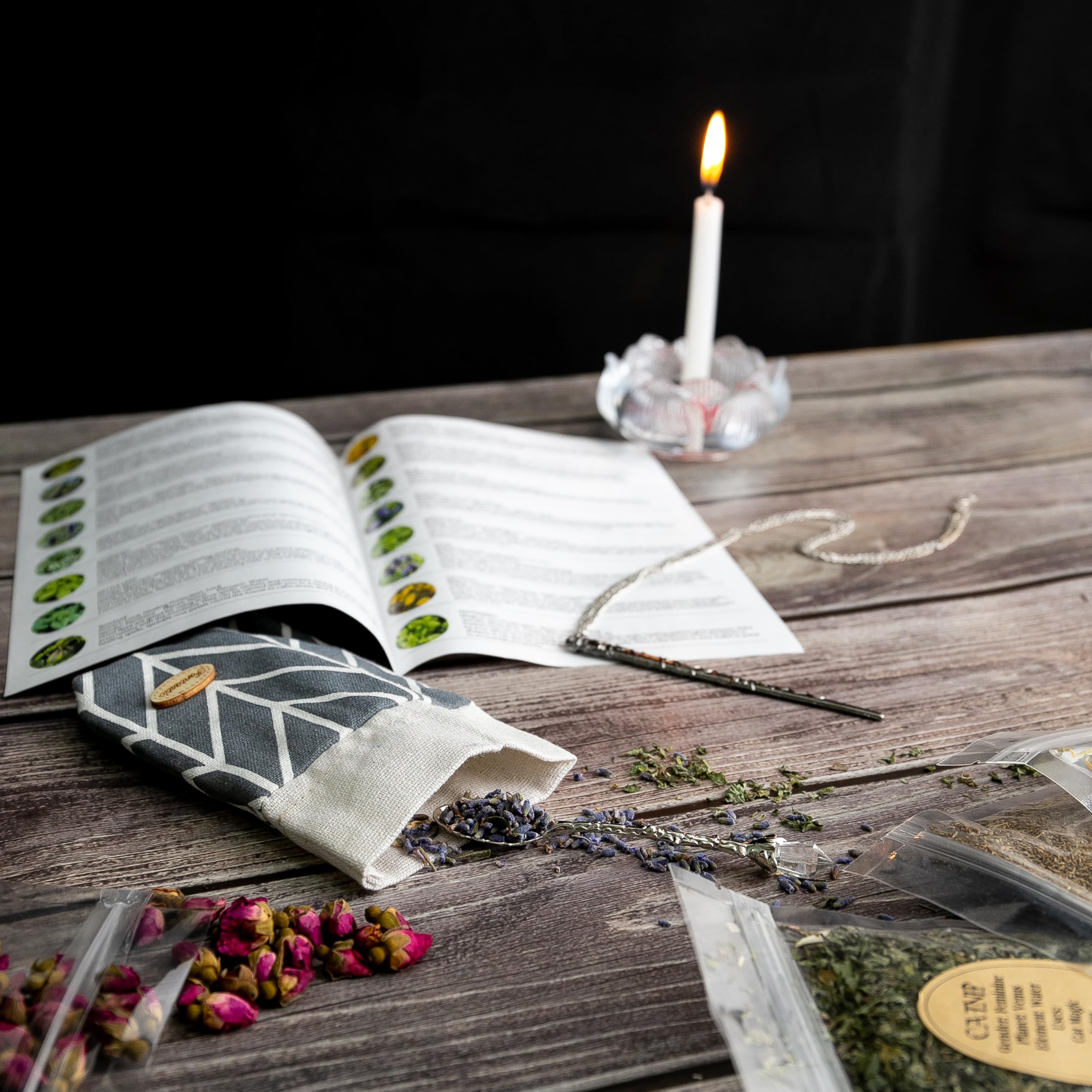 JUSTASHOW 61PCS Witchcraft Supplies for Wiccan Spells, Witchcraft Starter Kit, Spell Candles JUSTASHOW buy supplements canada