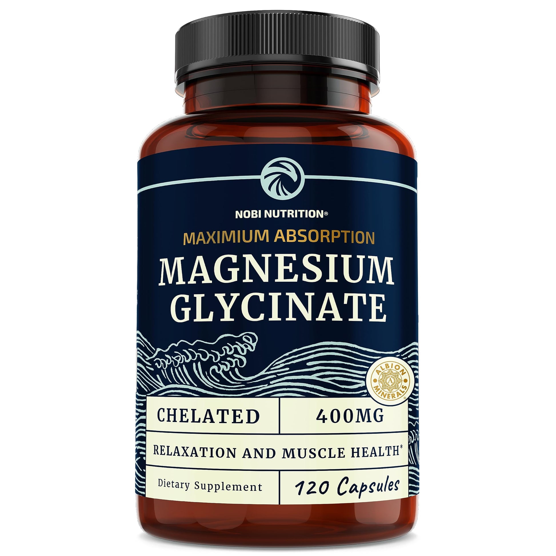 Magnesium Glycinate 400mg | Chelated Bisglycinate for Muscle Relaxation, Bones Nobi Nutrition buy supplements canada