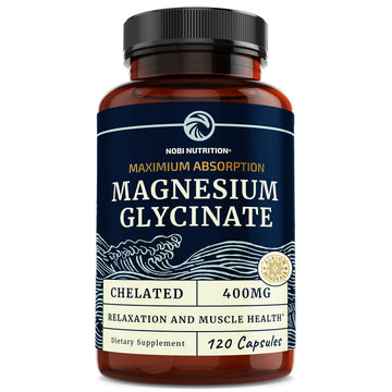 Magnesium Glycinate 400mg | Chelated Bisglycinate for Muscle Relaxation, Bones Nobi Nutrition buy supplements canada